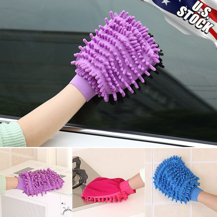Double-sided chenille car wash gloves car cleaning gloves car cleaning tools