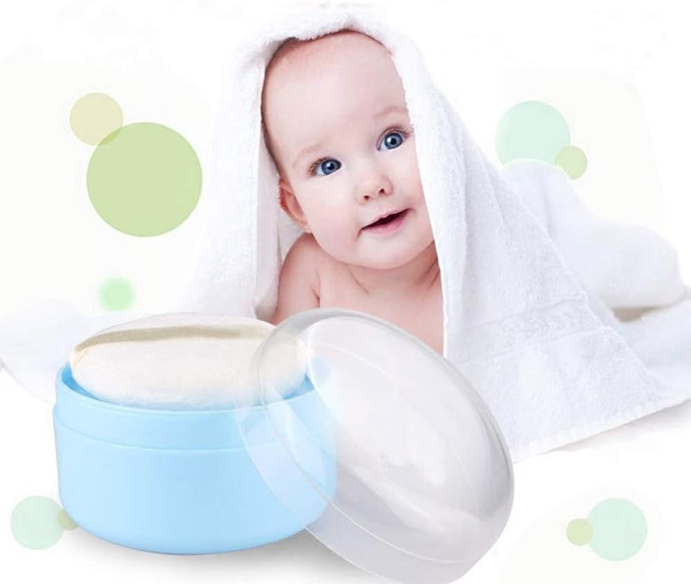 After-Bath Puff Box Empty Body Powder Container Dispenser Case with Sifter and P