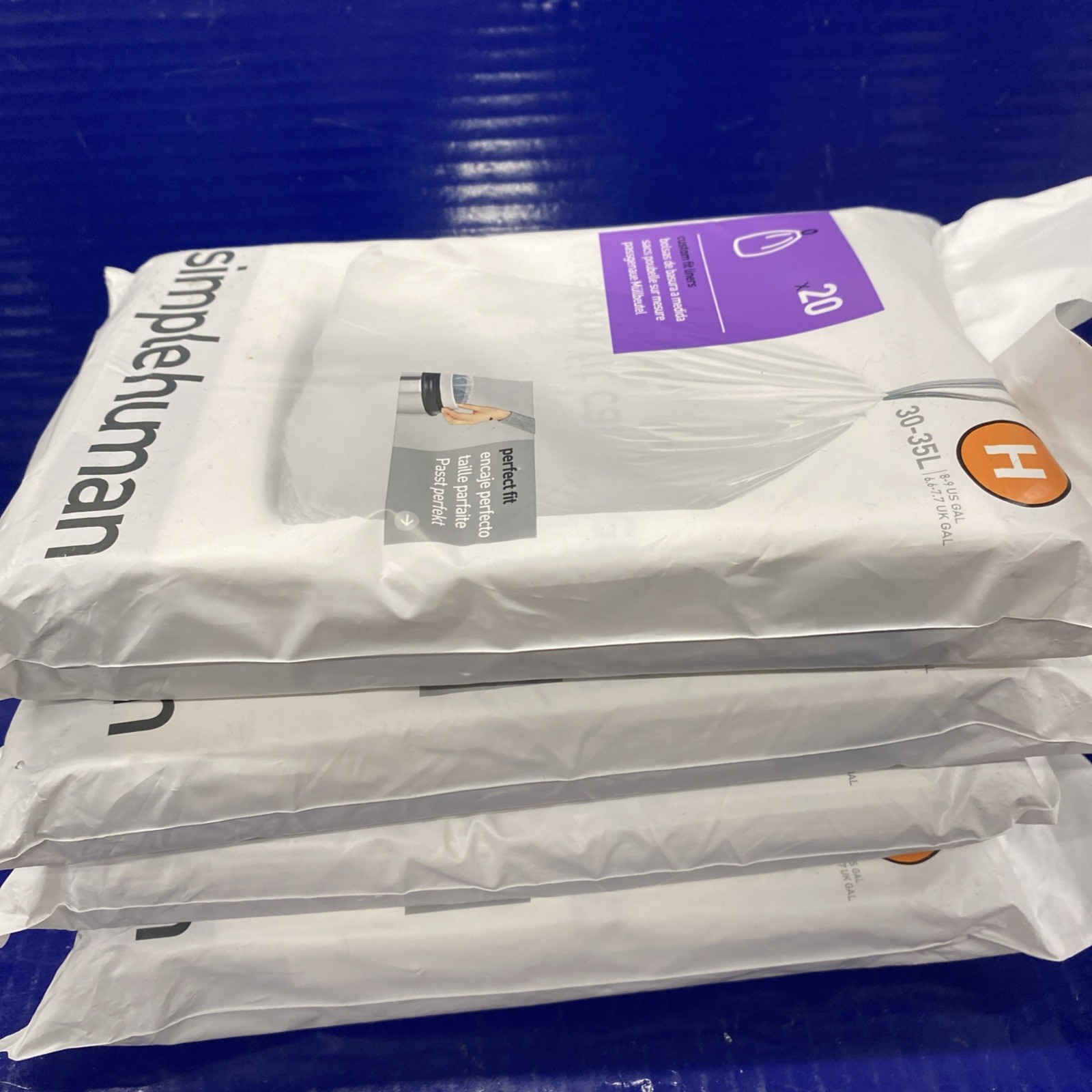 4X Simple Human Type H Trash Bags for 30-35L Cans 20 Ct Each