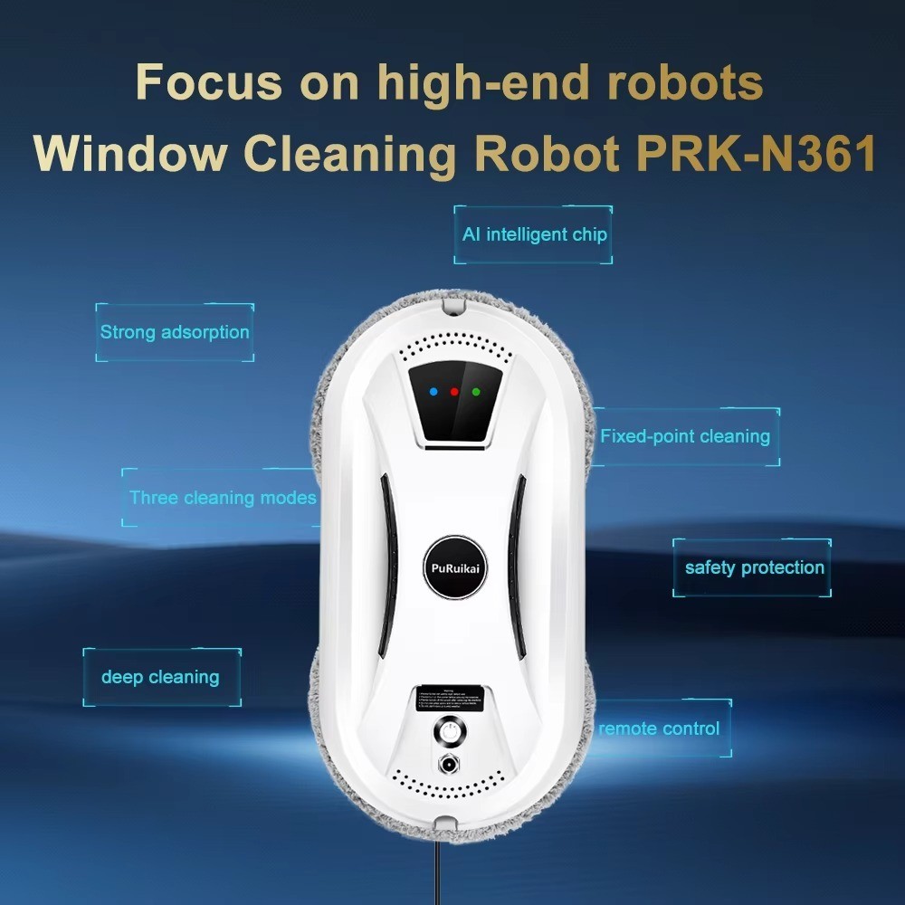 Window Cleaning Robot Vacuum Glass Cleaner Remote Auto Smart AU Plug White