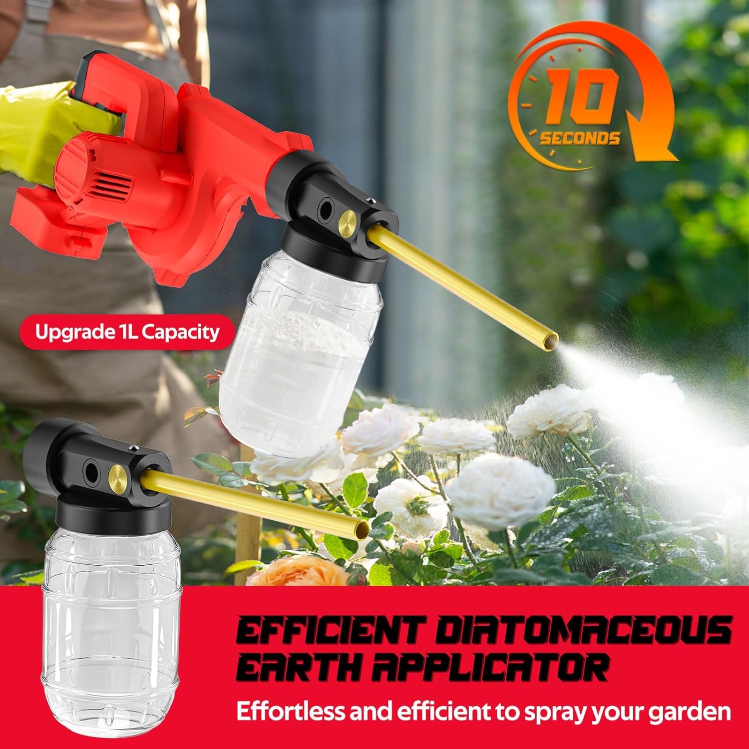 18V Battery Powered Diatomaceous Earth Powder Duster