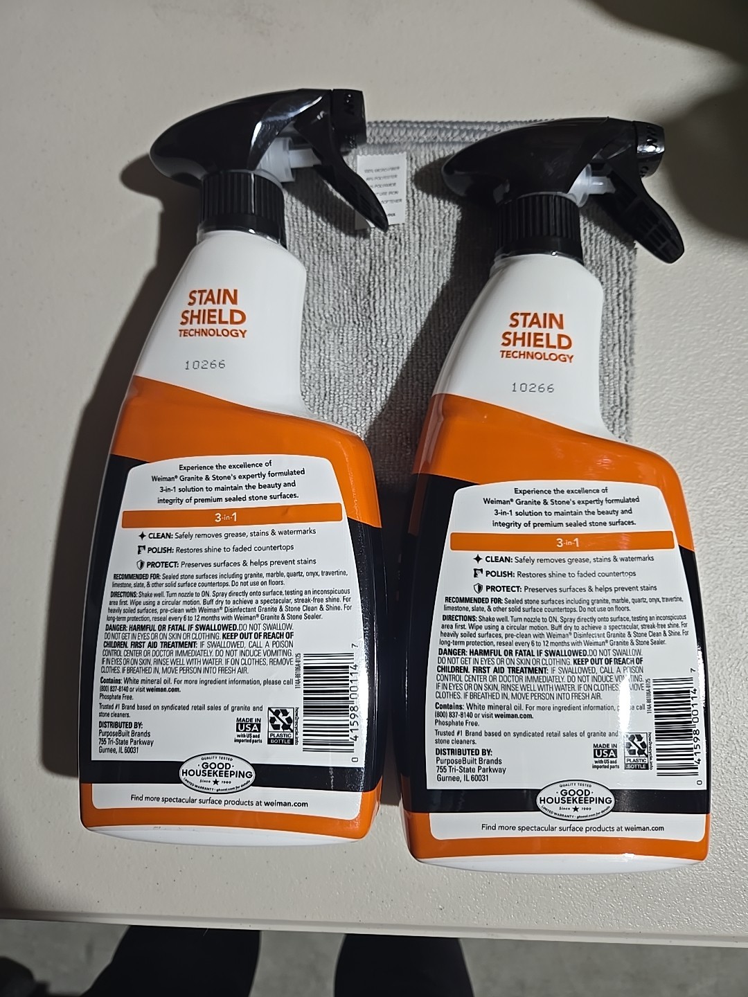 Pack Of 2 Weiman GRANITE & STONE 3 In 1 Clean Polish Protect 48 oz Total