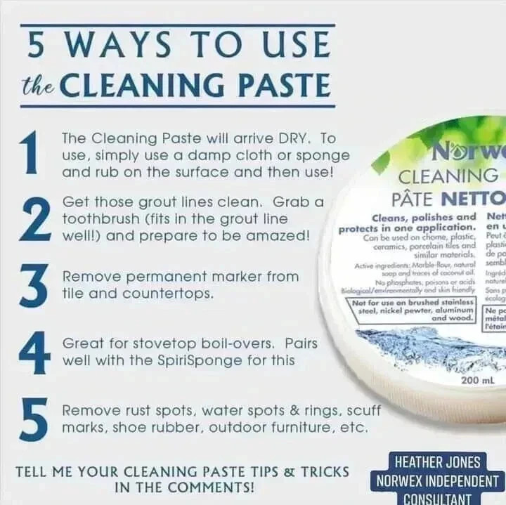 Norwex Cleaning Paste Stain Removal, Cleans Dirt & Polish 75ml 2.50 Fl.Oz