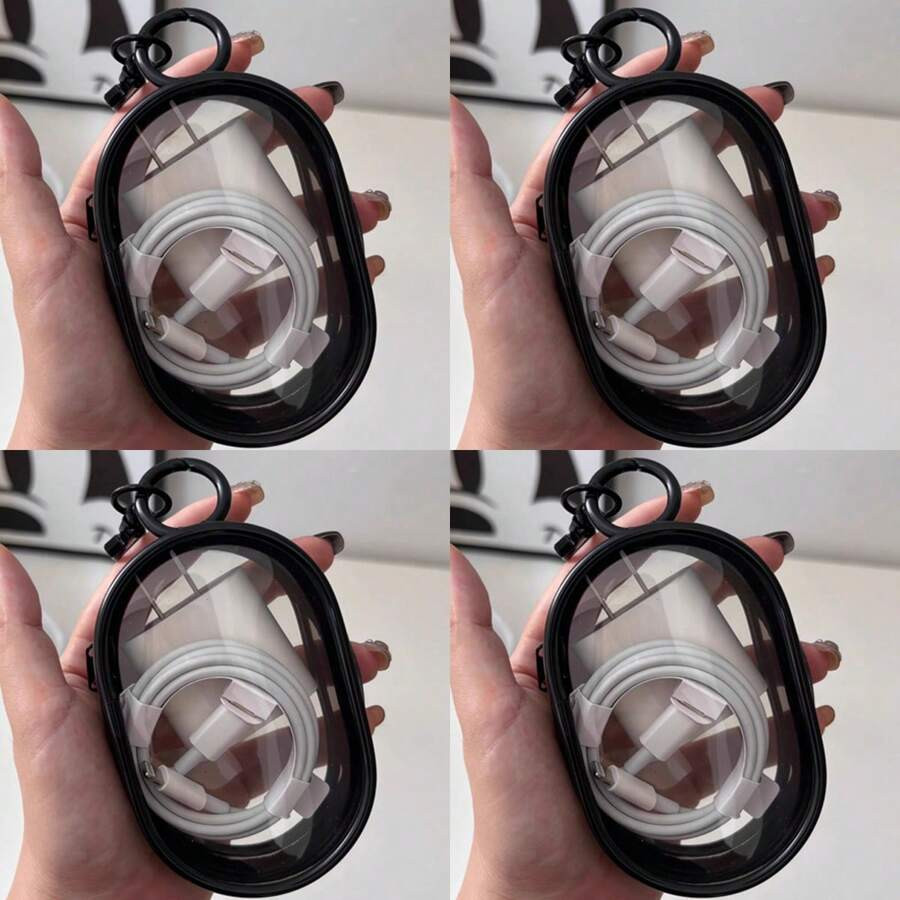 Travel Mini Pouch with Zipper & Keychain MultiUse Data Cable Makeup Storage Bag