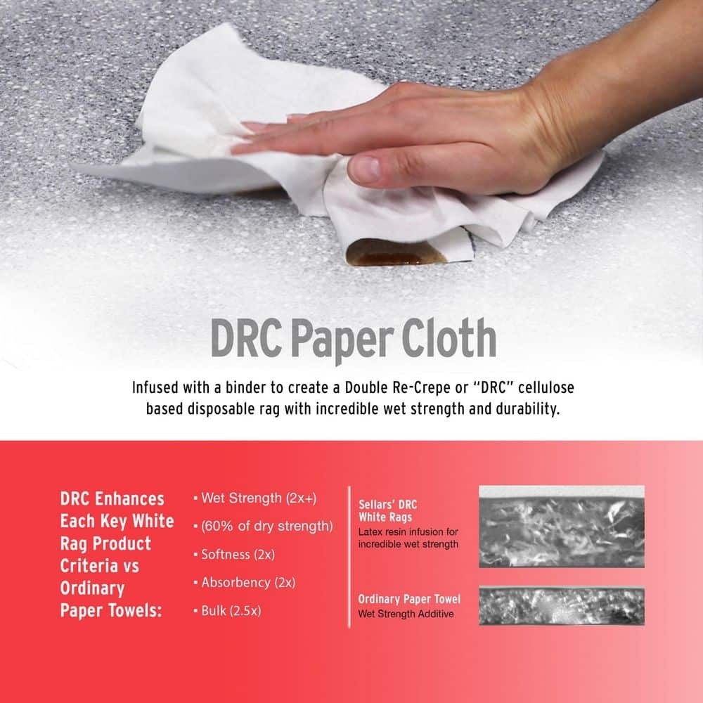 Professional White Disposable Painter’s Rags Natural Fiber 200 Sheets 10×11