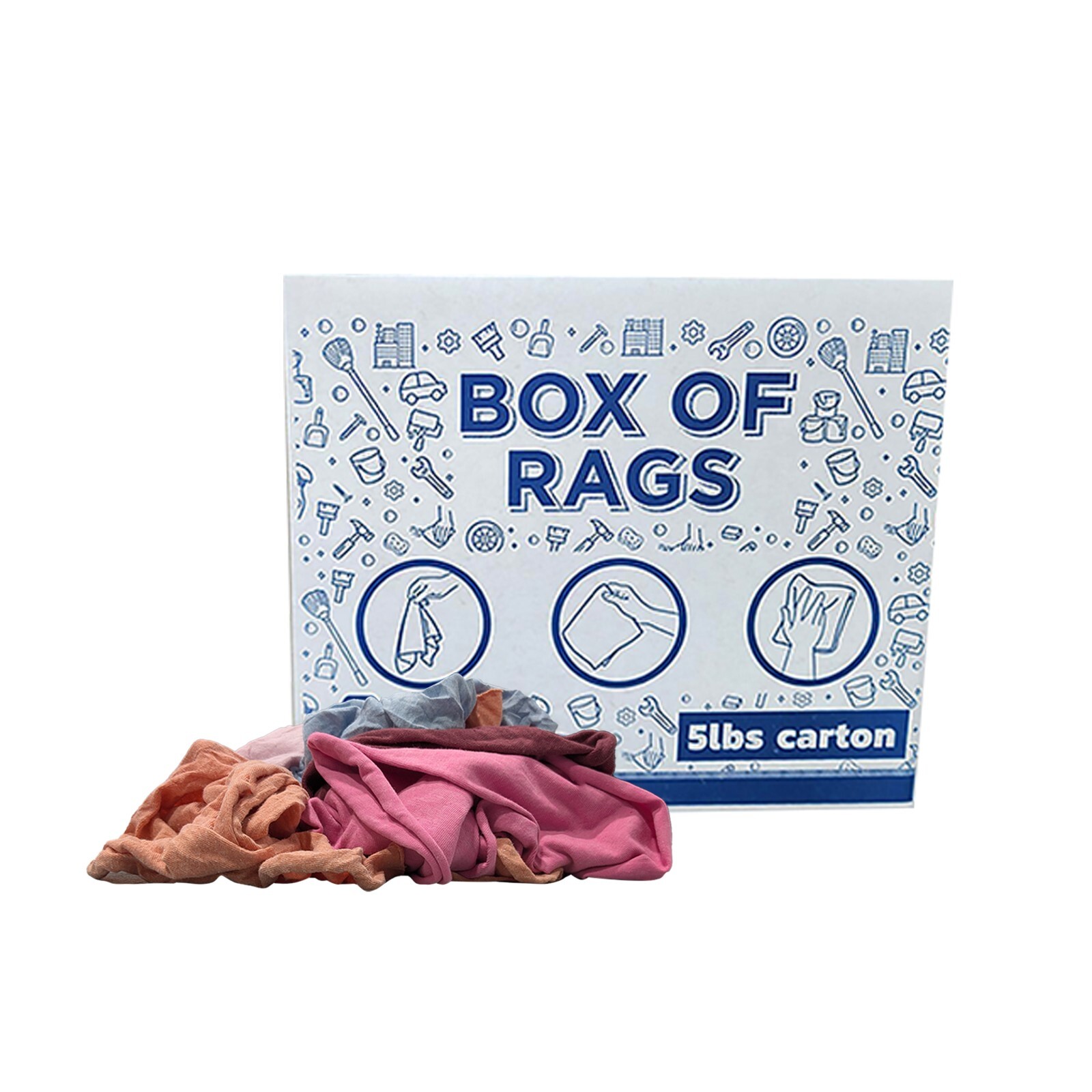 Premium Colored Knit Wipes, Bulk Cleaning cloth – Box of Rags for Multipurpose