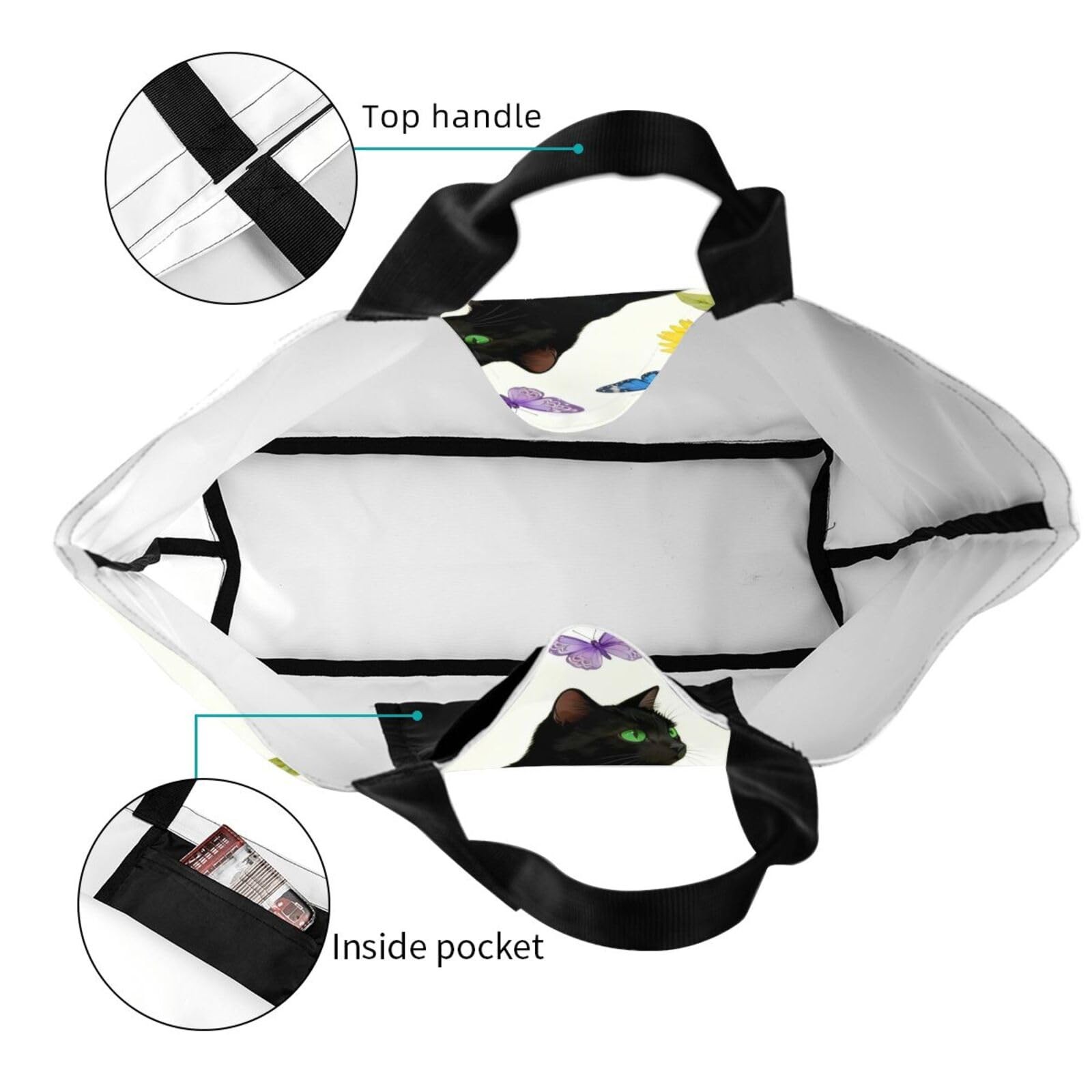 Large Canvas Tote Bag for Women – Reusable Grocery Bags with Inner Pocket Cas…
