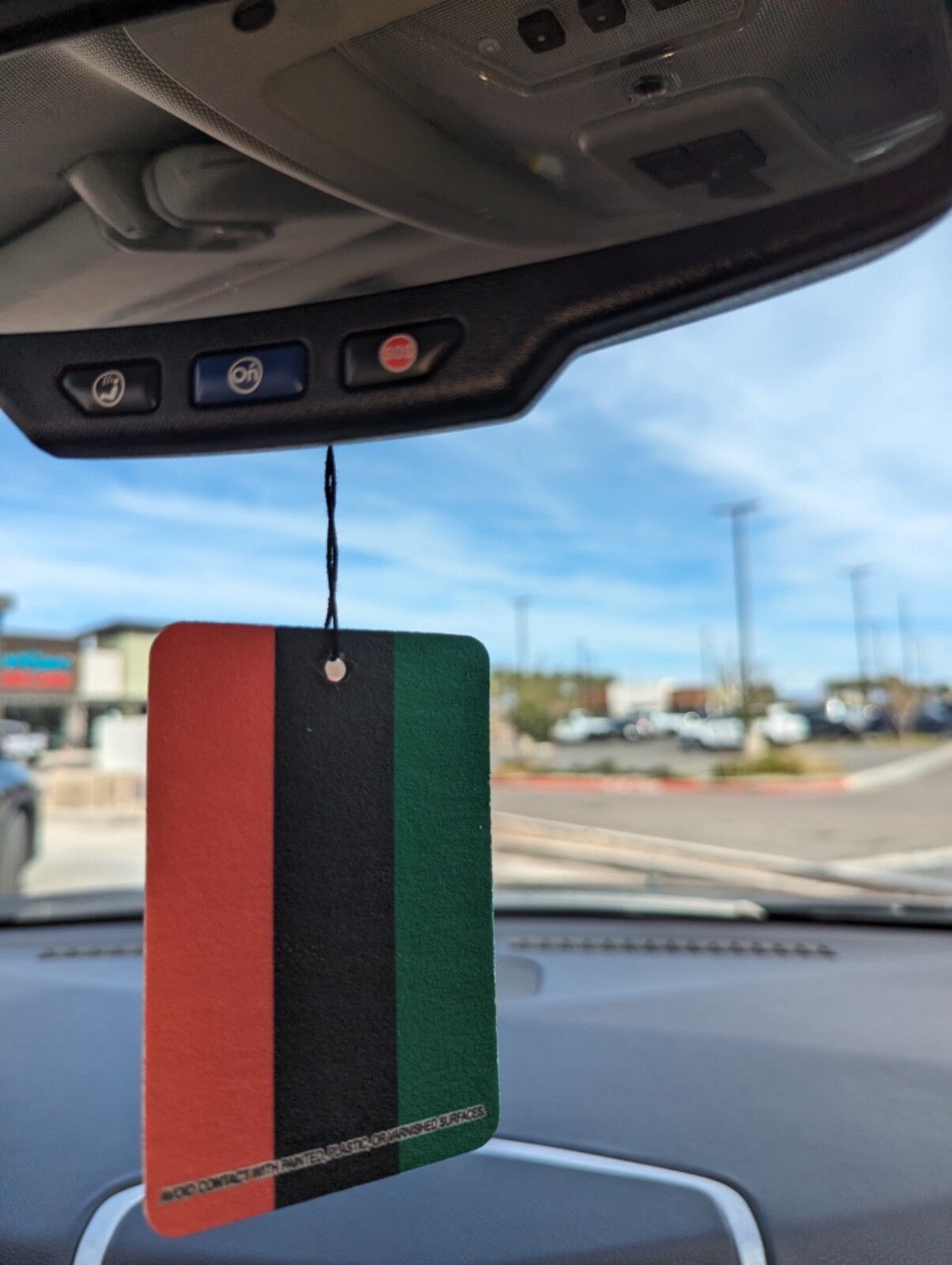 Red Black and Green vertical Flag car air freshener