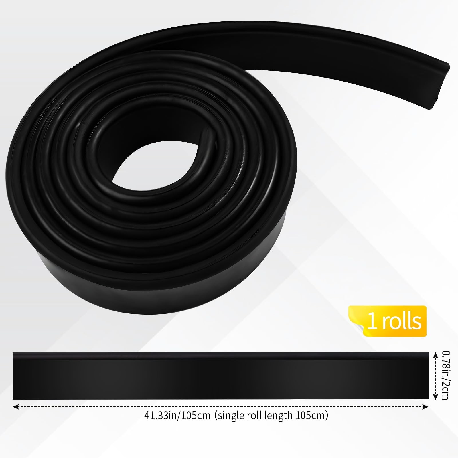 Premium Silicone Squeegee Rubber Replacement – 41in Roll | Versatile Black
