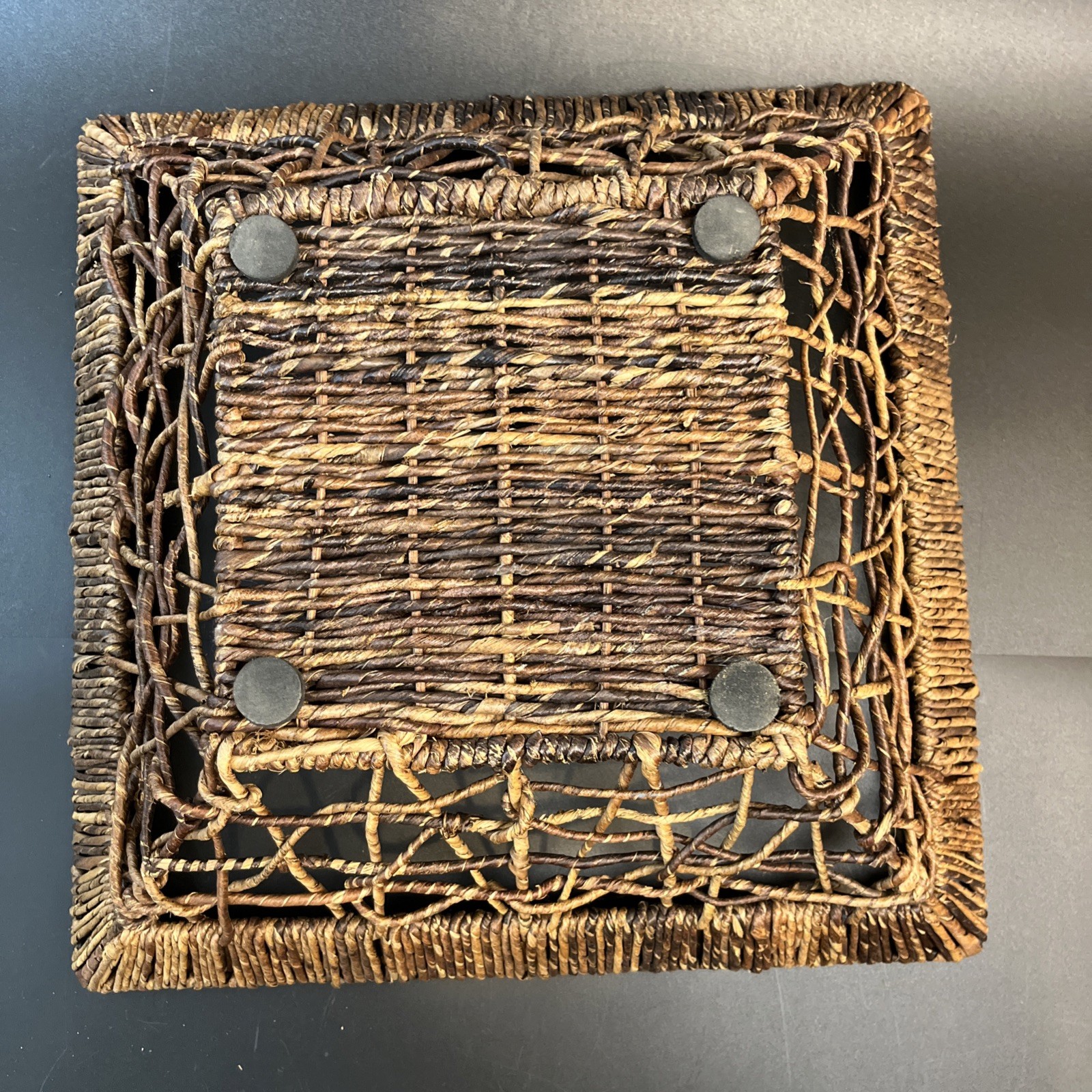 Jute Twine Wrapped Wire Basket Fruit Bowl Farmhouse Rustic Decor 16″ Bathroom