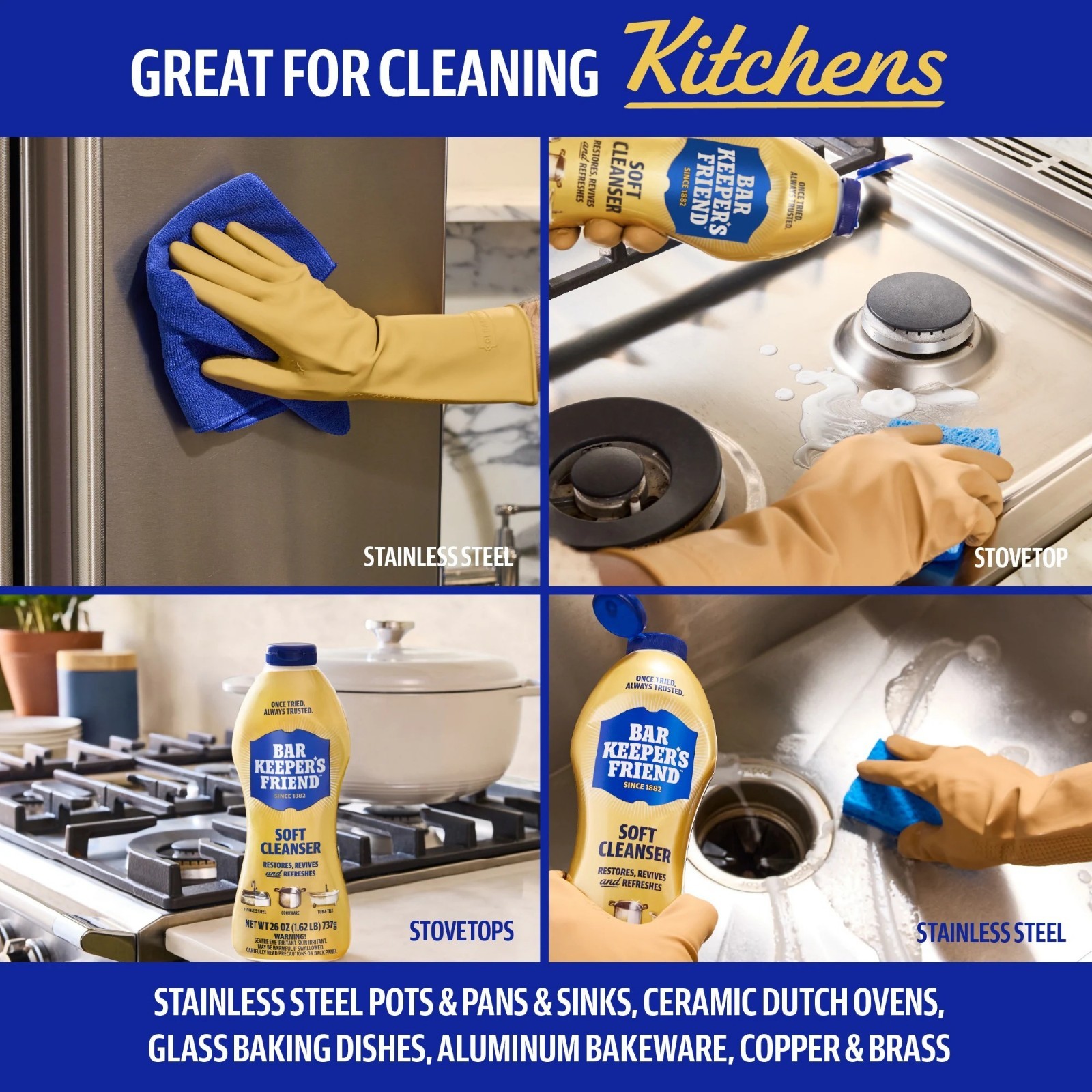 BAR KEEPERS FRIEND Soft Cleanser Liquid All-Purpose Cleaner – 26 oz