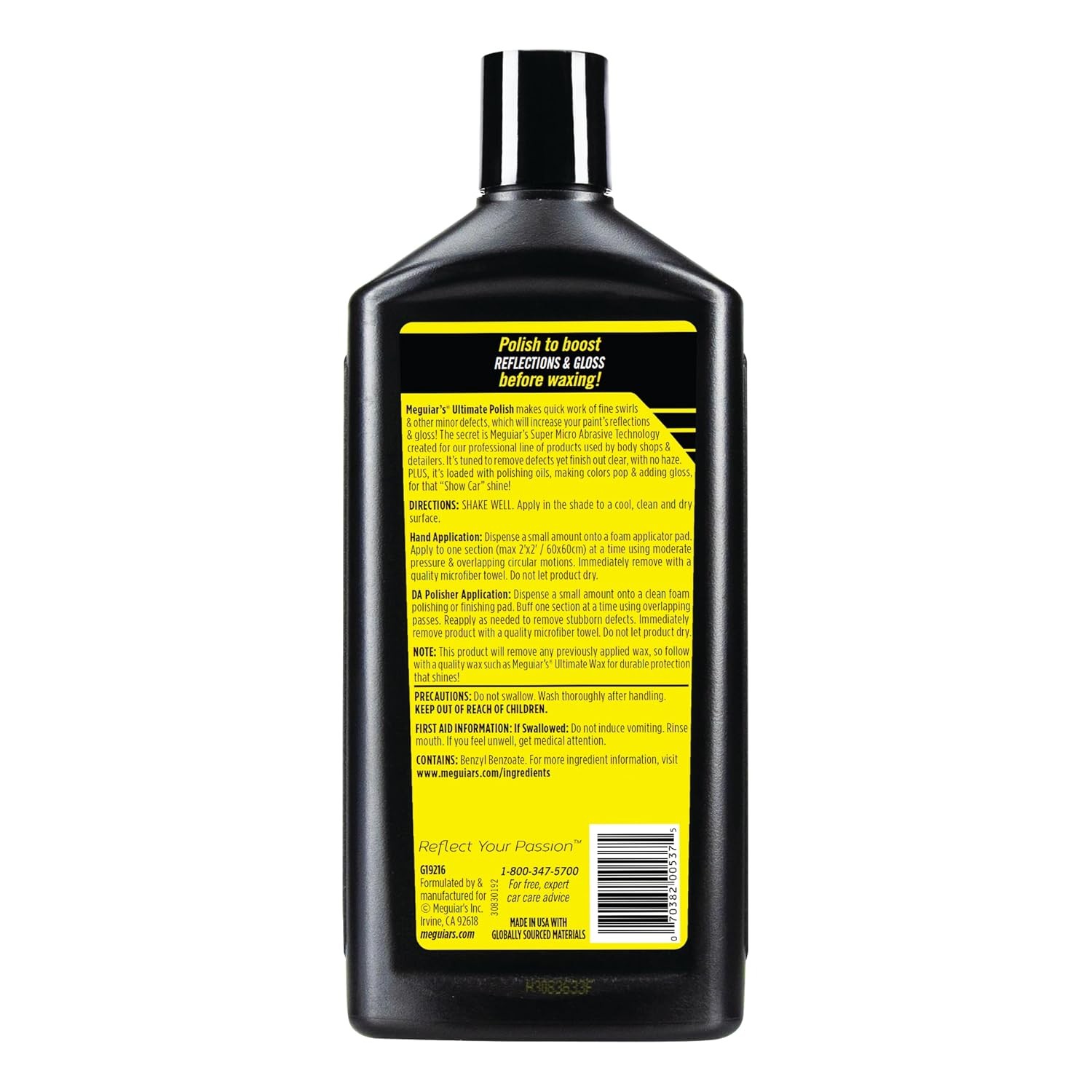 Meguiars Ultimate High Gloss Polish 16 Fl Oz Show Car Shine Permanently