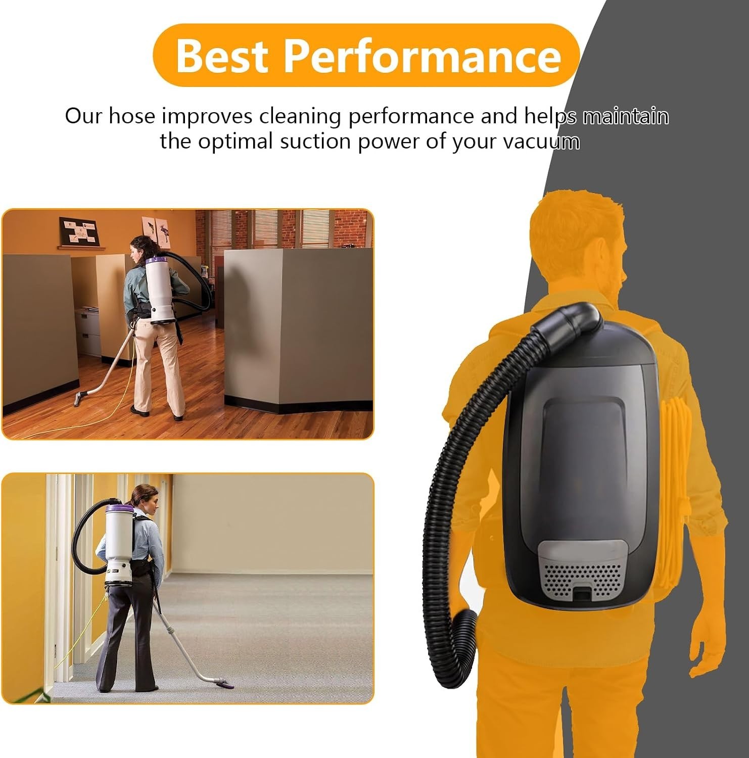 High-Performance Adjustable Vacuum Hose – Fits ProTeam Super Coach & Others