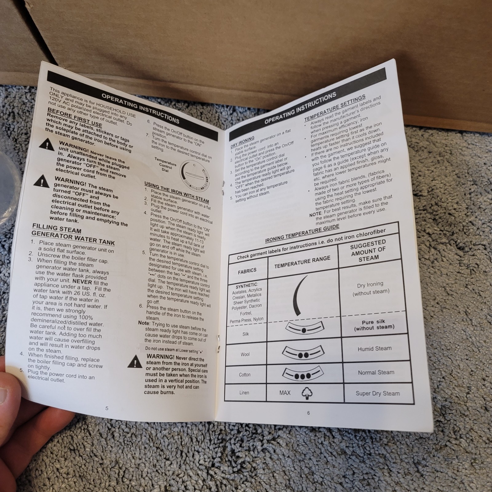 Euro-Pro X Steam Generator Iron G6118H New Open Box