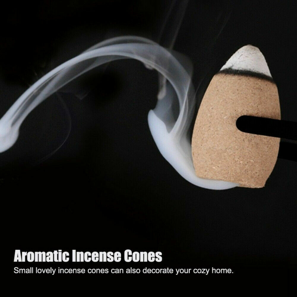 120PCS Incense Burner Cones Backflow Smoke Waterfall Censer Holder Bullet USA