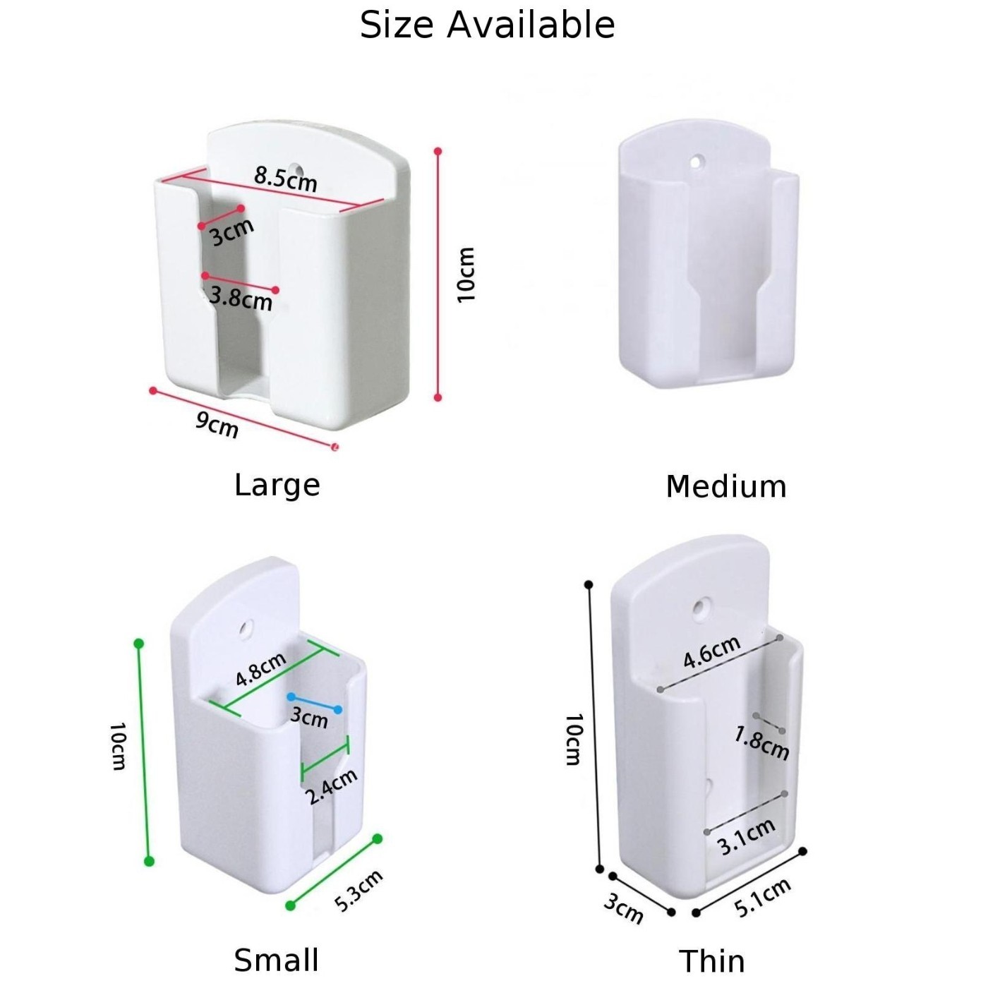Universal-White Air-Conditioner Remote Control Holder Wall-Mounted Box Storage