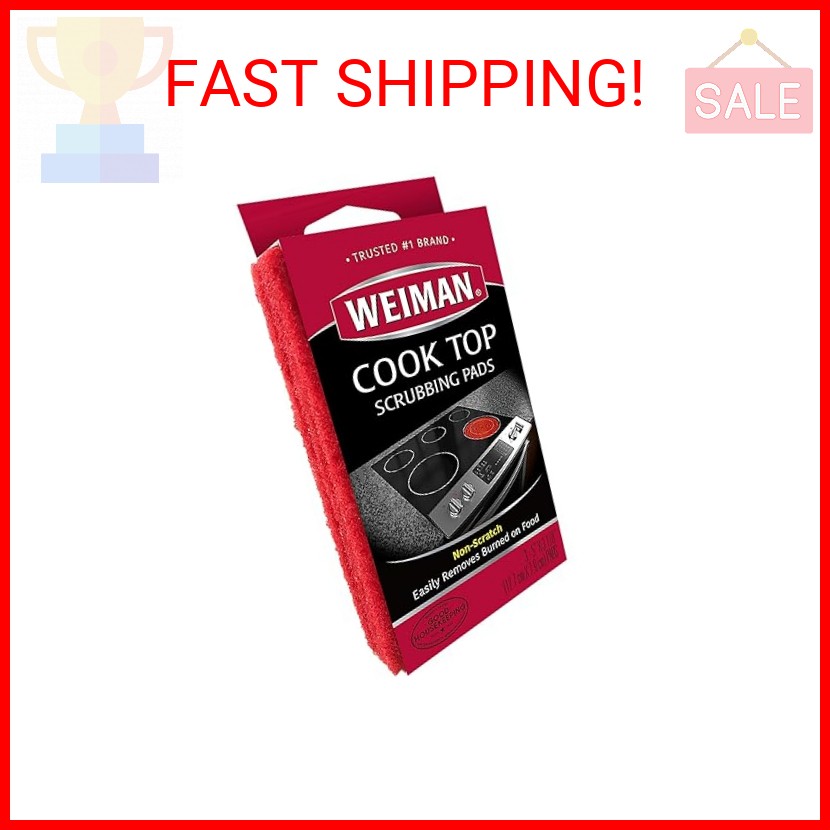 Weiman Cook Top Scrubbing Pads – Gently Clean and Remove Burned-on Food from All
