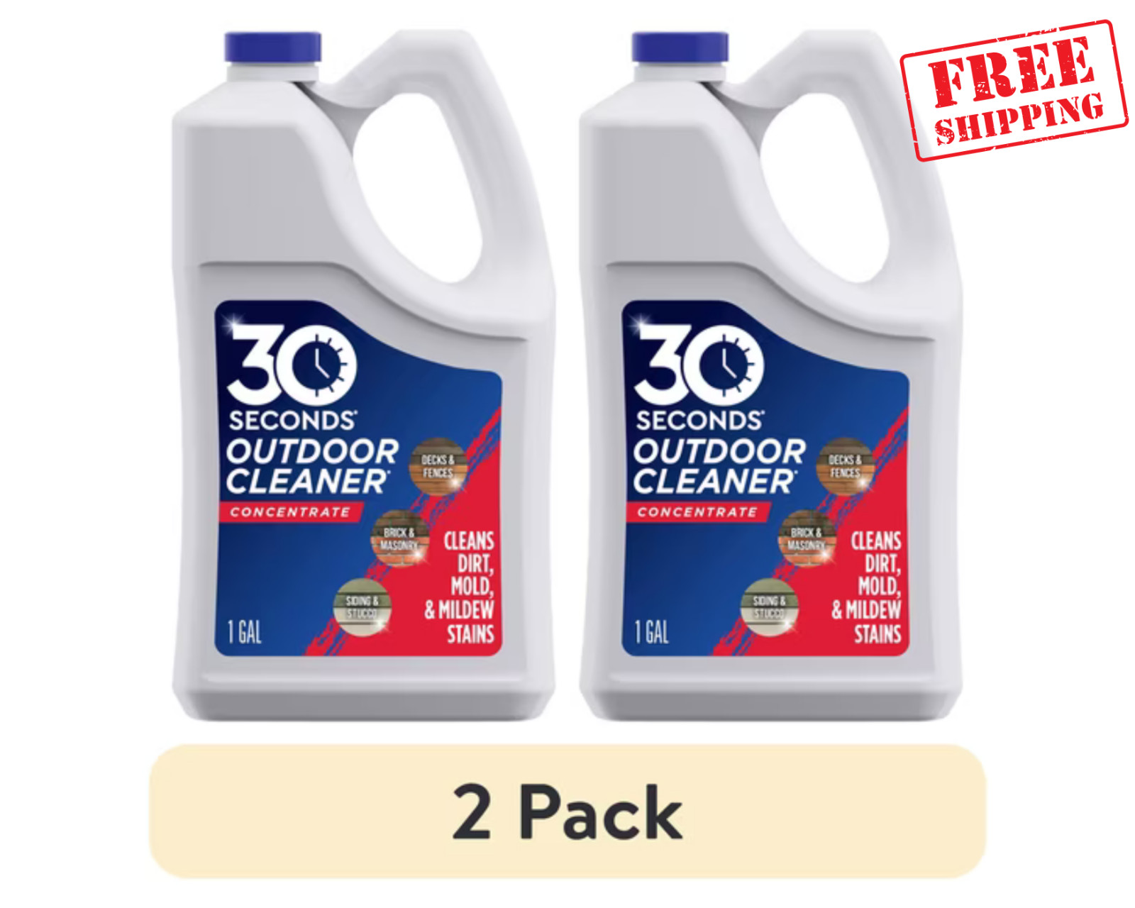 30 Seconds Outdoor Concentrate Algae Mold and Mildew Cleaner (2 Gallon) – 2 Pack