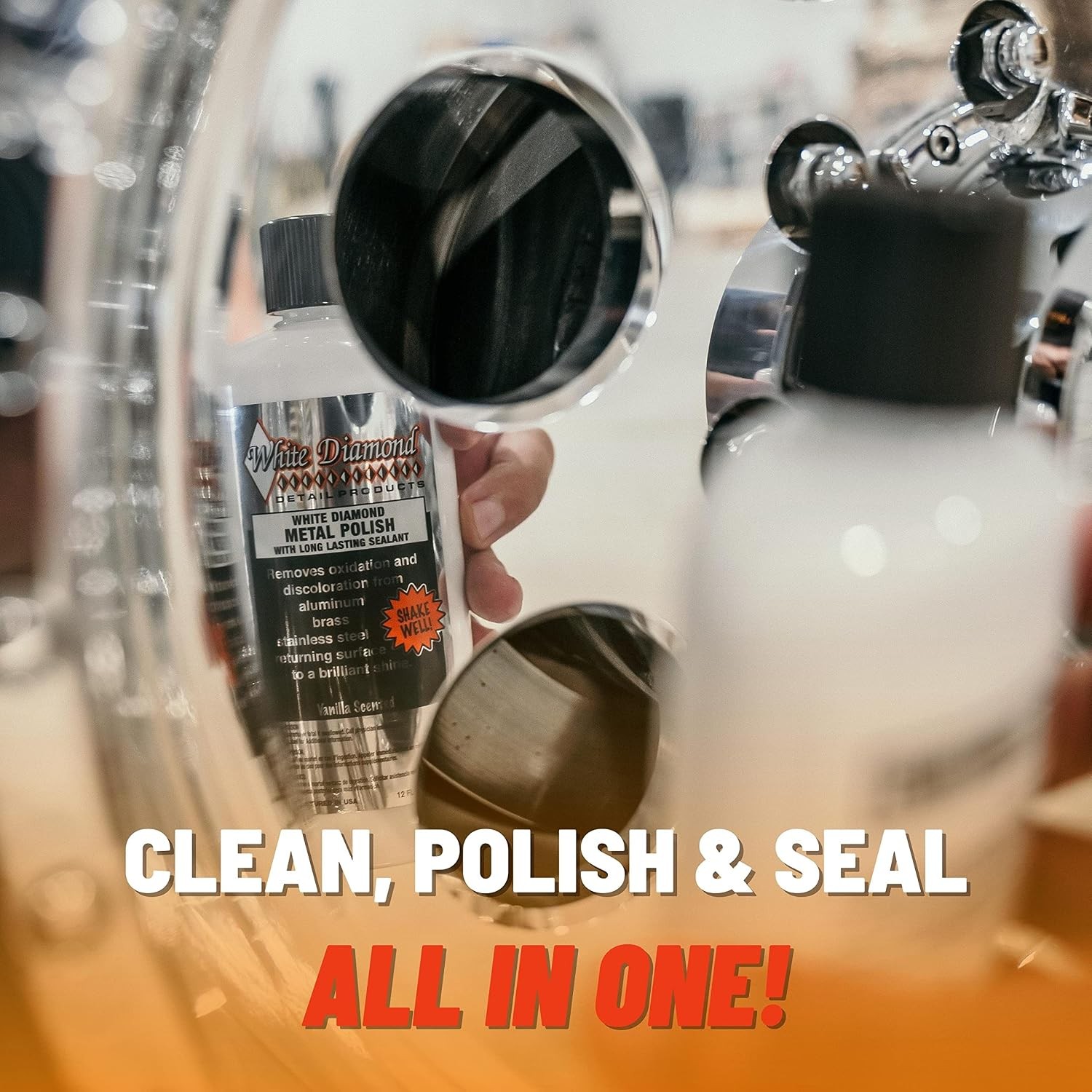 Metal Polish with Sealant Clean, Polish & Protect Aluminum, Brass, Chrome 12