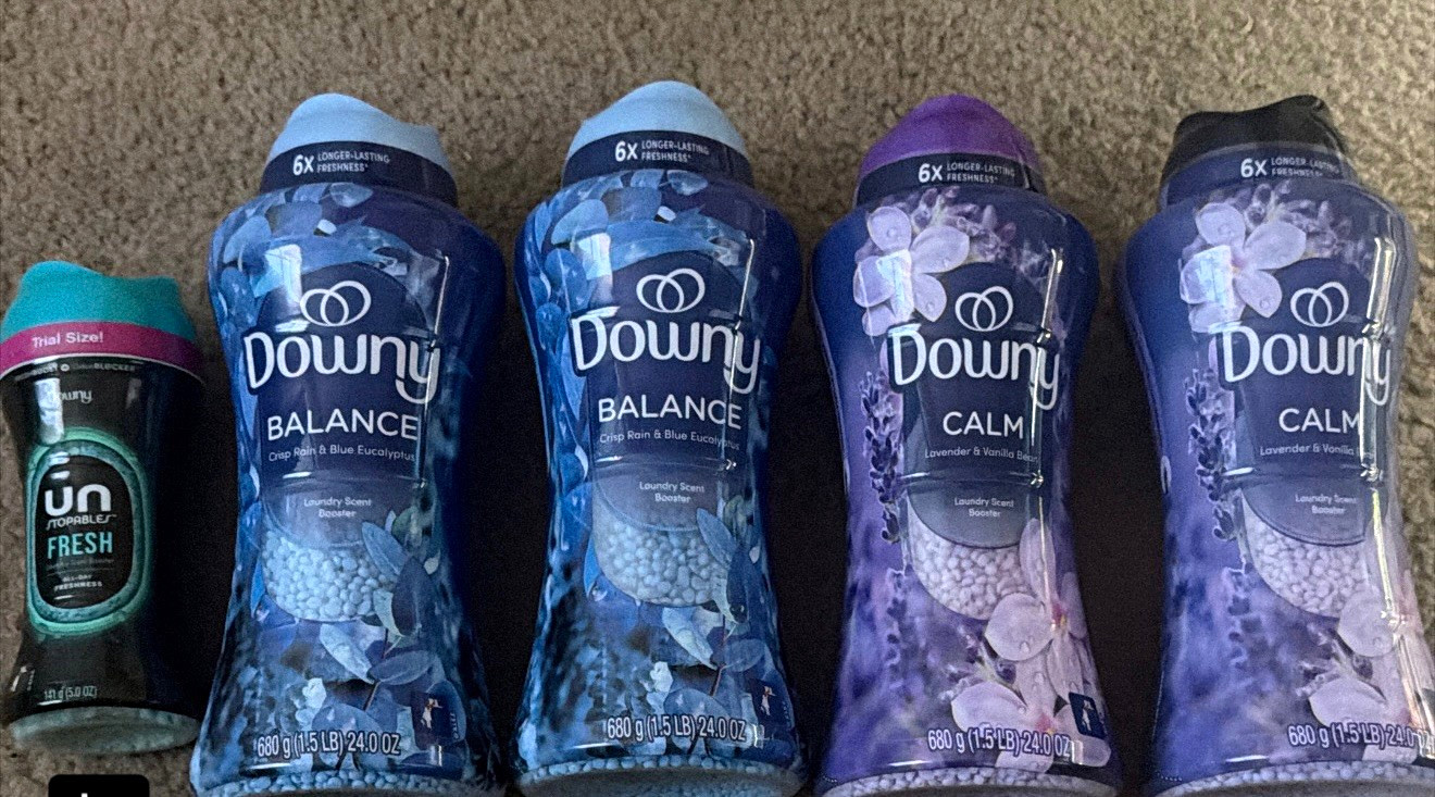 Downy Scent Booster Beads Balance & Calm Crisp Rain/Lavender 24 oz 4 Pack