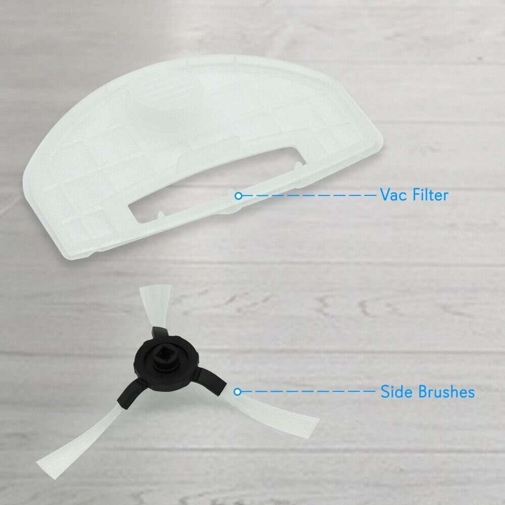 Pure Clean` Robot Vacuum Replacement – 4 Rotating Side Brush & 2 Dustbin Filter