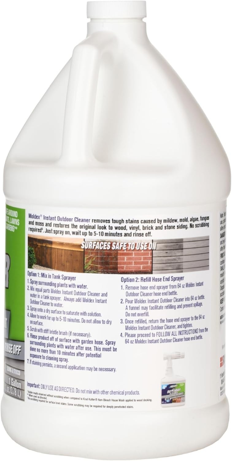 Instant Outdoor Cleaner Concentrate with Bleach, 1 Gallon – Fast Acting Solut…