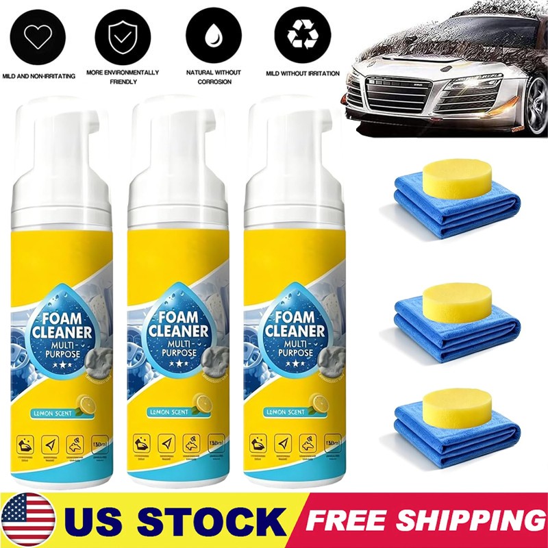 4-in-1 Multi-Enzyme Foam Cleaner, Deep Cleaning Spray for Car Kitchen Bathroom