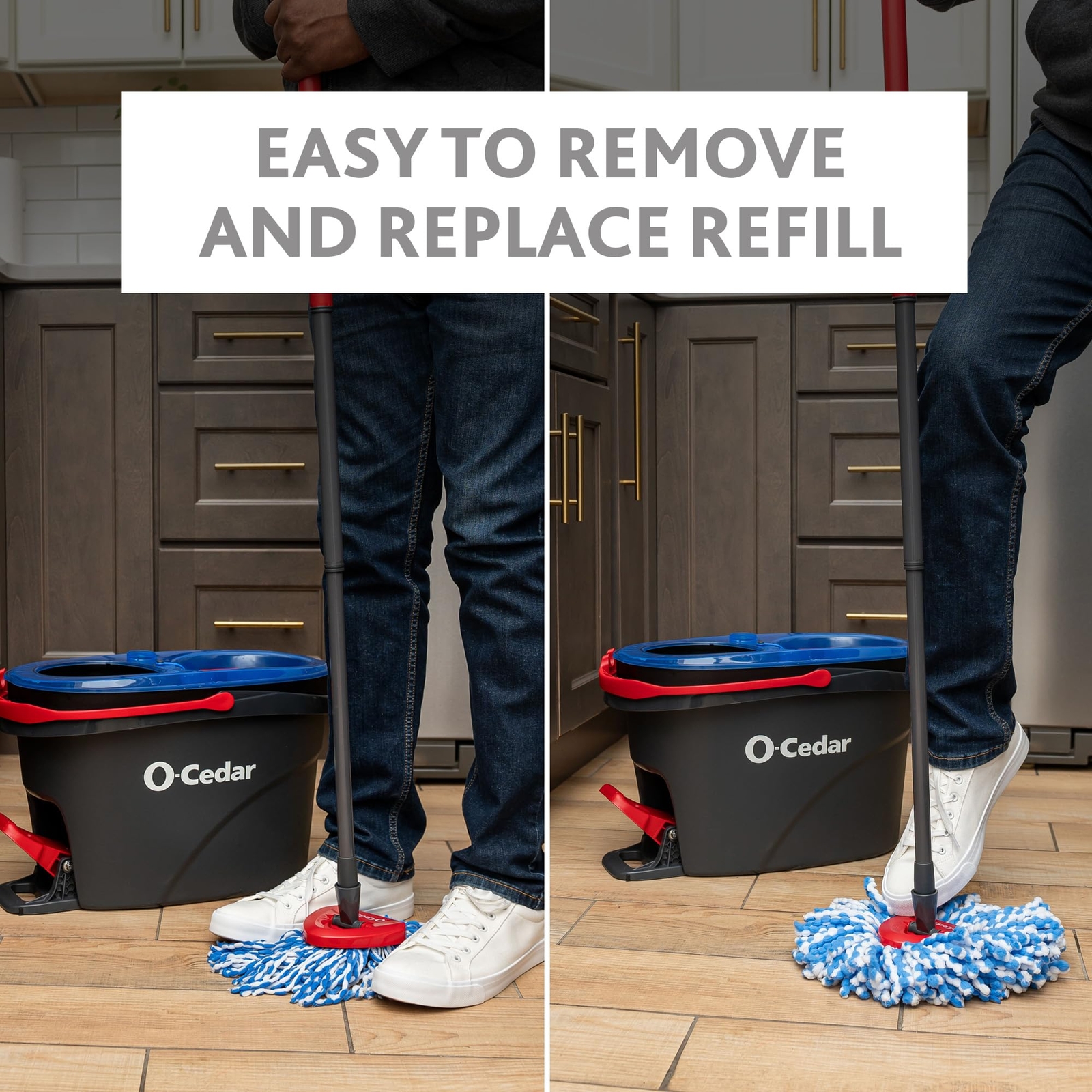 O-Cedar EasyWring RinseClean Microfiber Spin Mop & Bucket Floor Cleaning System