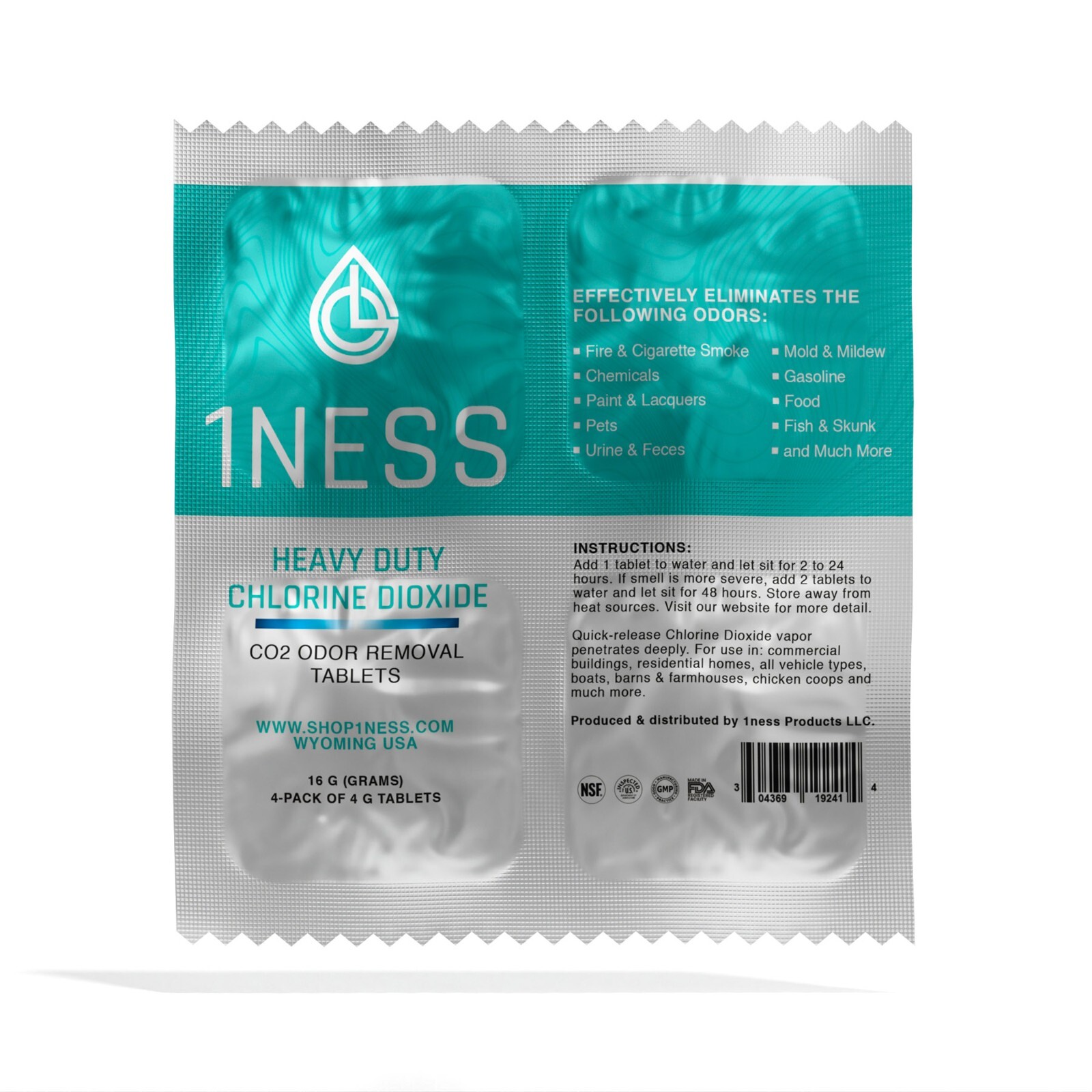 1ness Premium Heavy Duty Odor Eliminator Tablets (4pk)