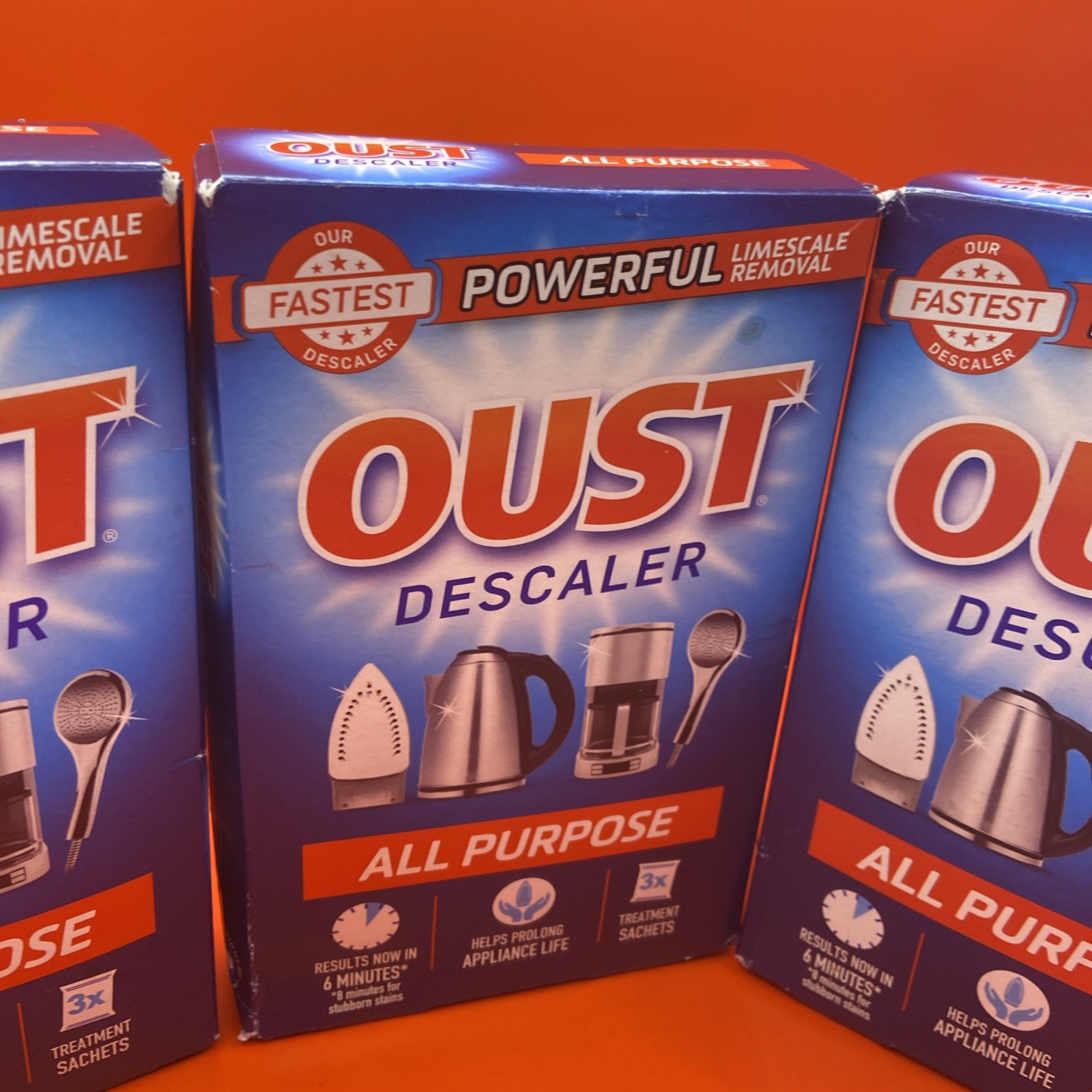 3x OUST All Purpose Descaler Kettle Iron Limescale Remover Cleaner De-Scaler 3pk