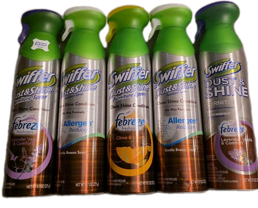 5x Swiffer Dust & Shine Multi Surface Spray ASSORTED SCENTS SEE PICTURE 9.7 Oz