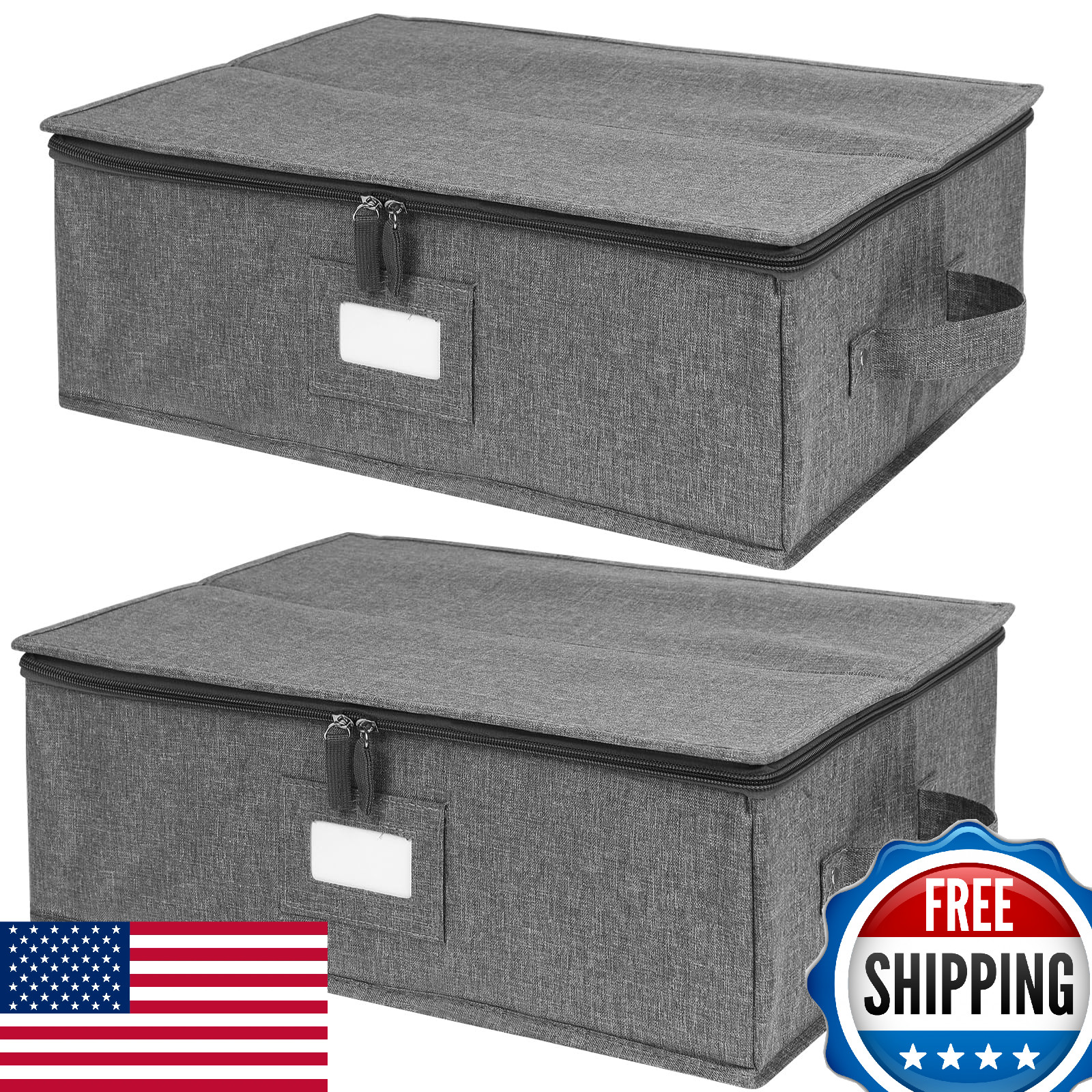 China Storage Containers Hard Shell 2-Pack, Platter Storage Case 17″x13″x6″