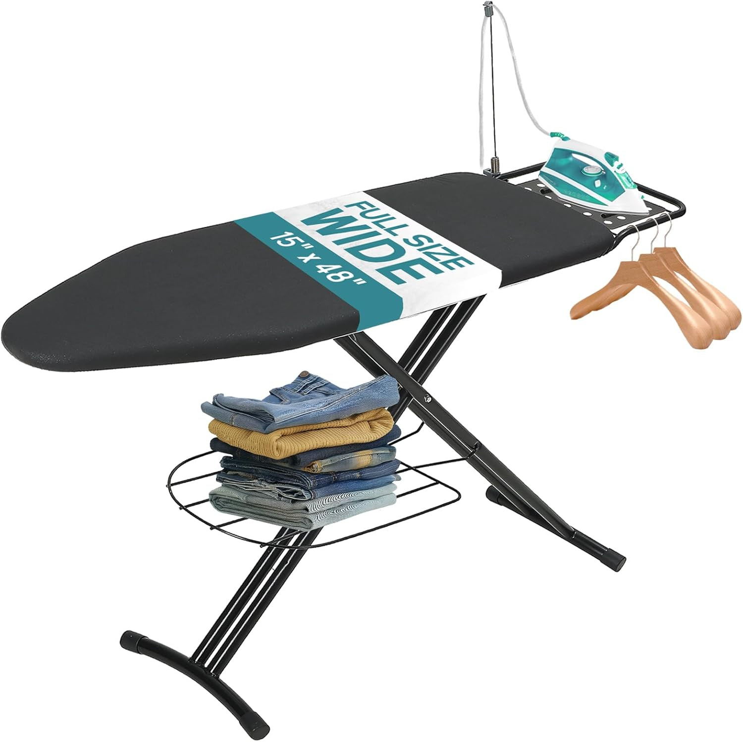 Ironing Board 48X15 In, RAINHOL Large Heavy Duty Ironing Boards Full Size with P