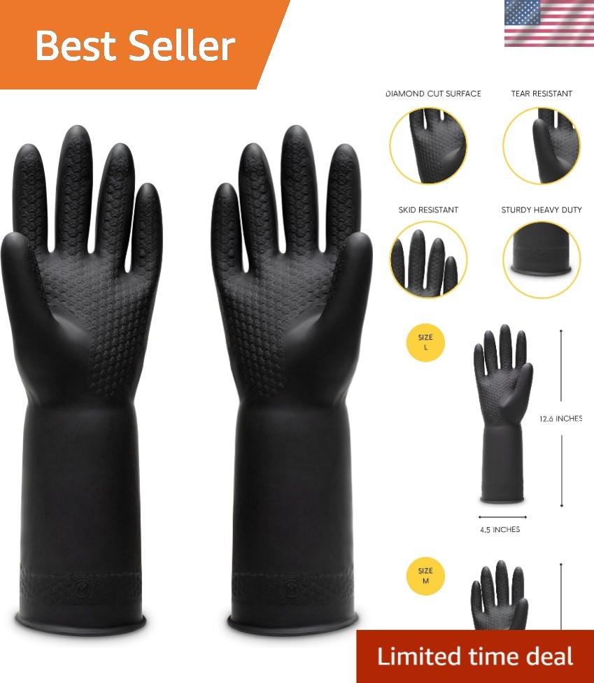 Versatile Extra Thick Rubber Gloves – Ideal for Chemical Handling and Cleaning