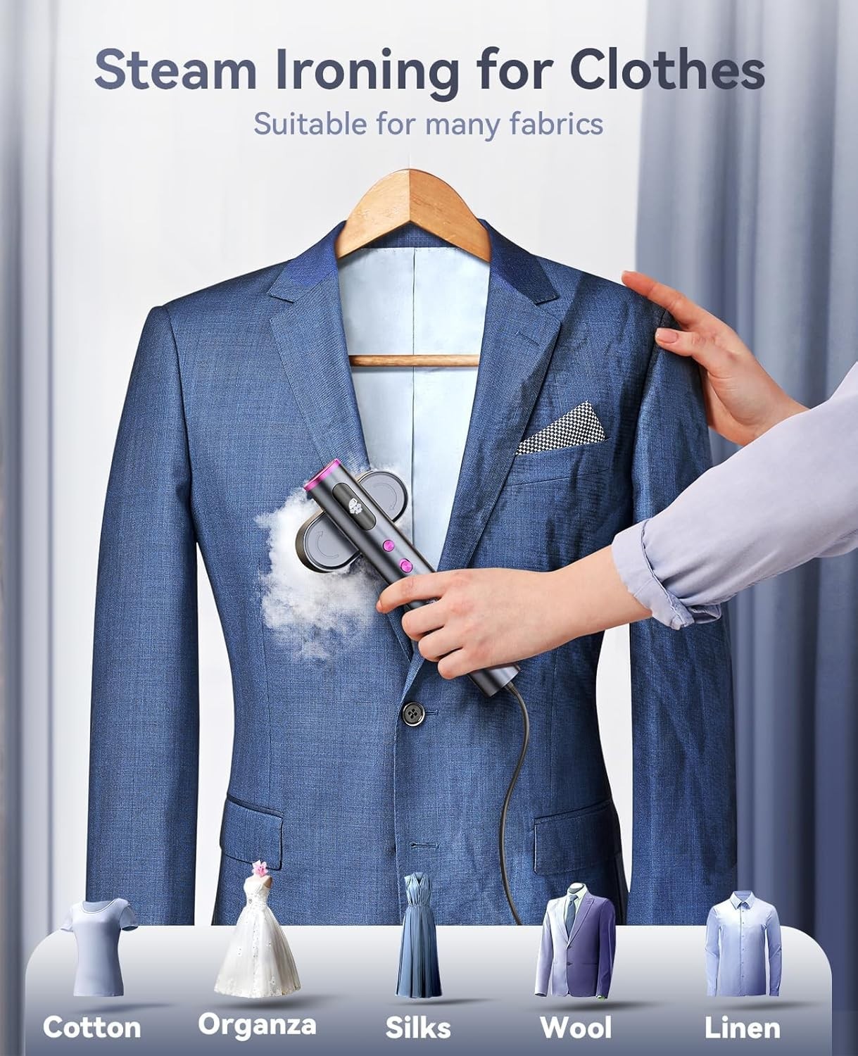 Jack ＆ Rose Travel Steamer for Clothes,100-220V Portable Iron,15s Heat Up,Steame