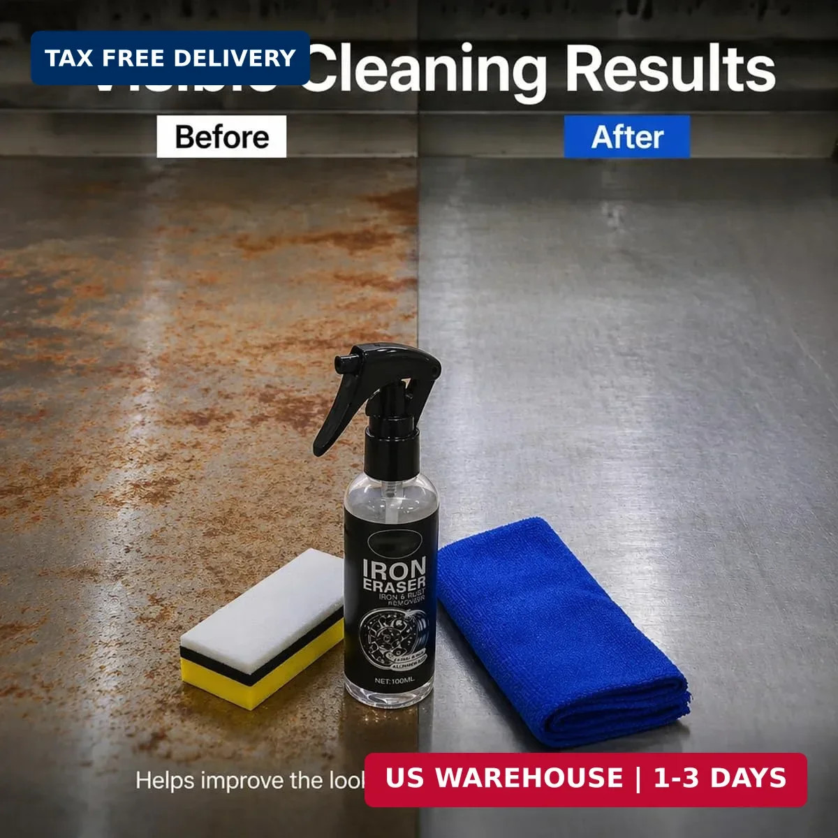 Iron Eraser Rust Remover Spray for Car Wheels & Paint, 100ML Rust And Brake Dust