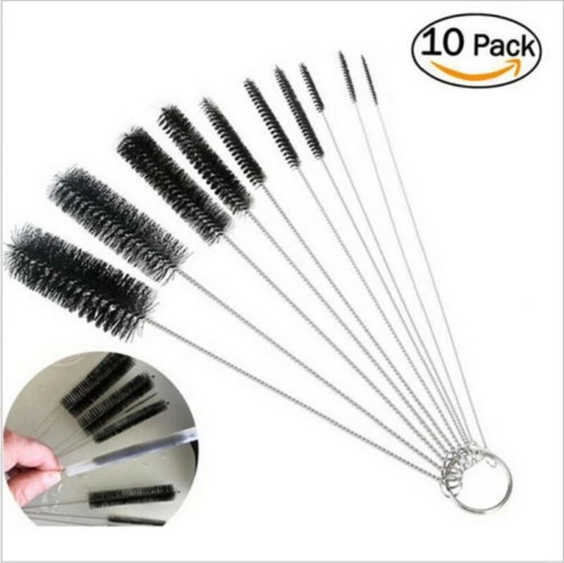 US Nylon Straw Brush Cleaner Bottle Tube Pipe Small Long Cleaning 1-10Set