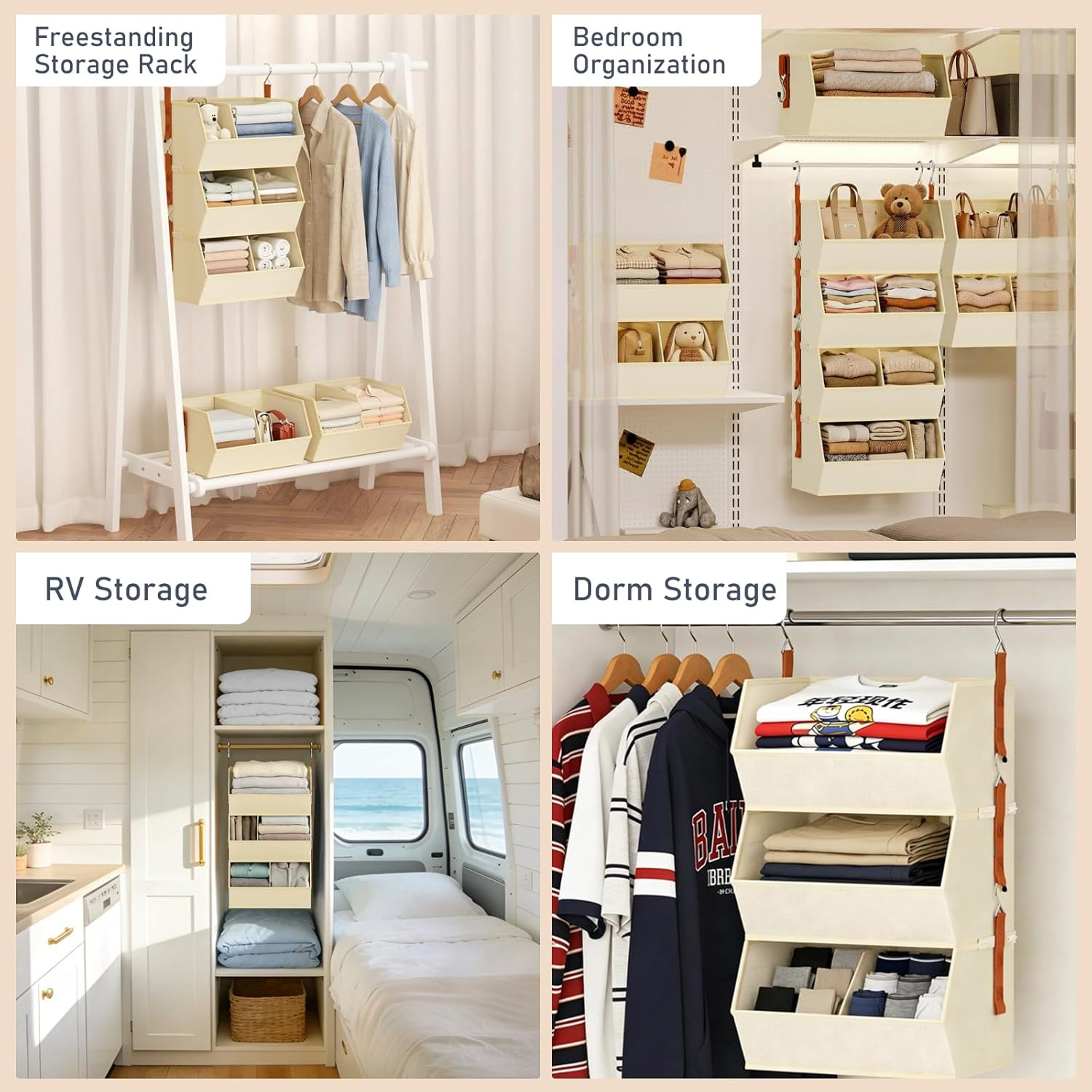 Hanging Closet Organizer Extra Large, Clothes Hanging Shelves for Closet with Di