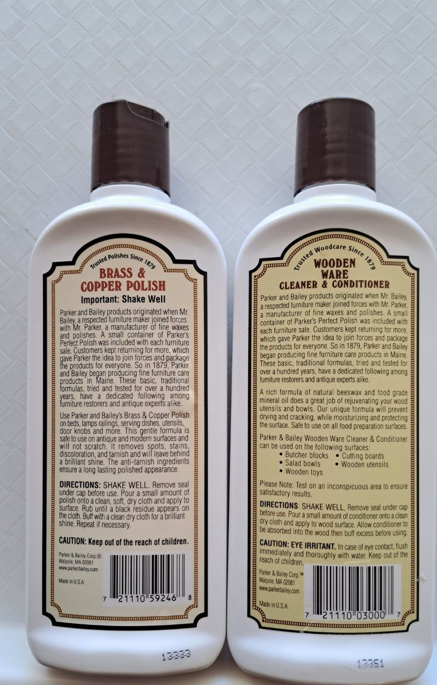 Parker & Bailey Brass Copper Wood Cleaner Polish Kit 8oz New Sealed