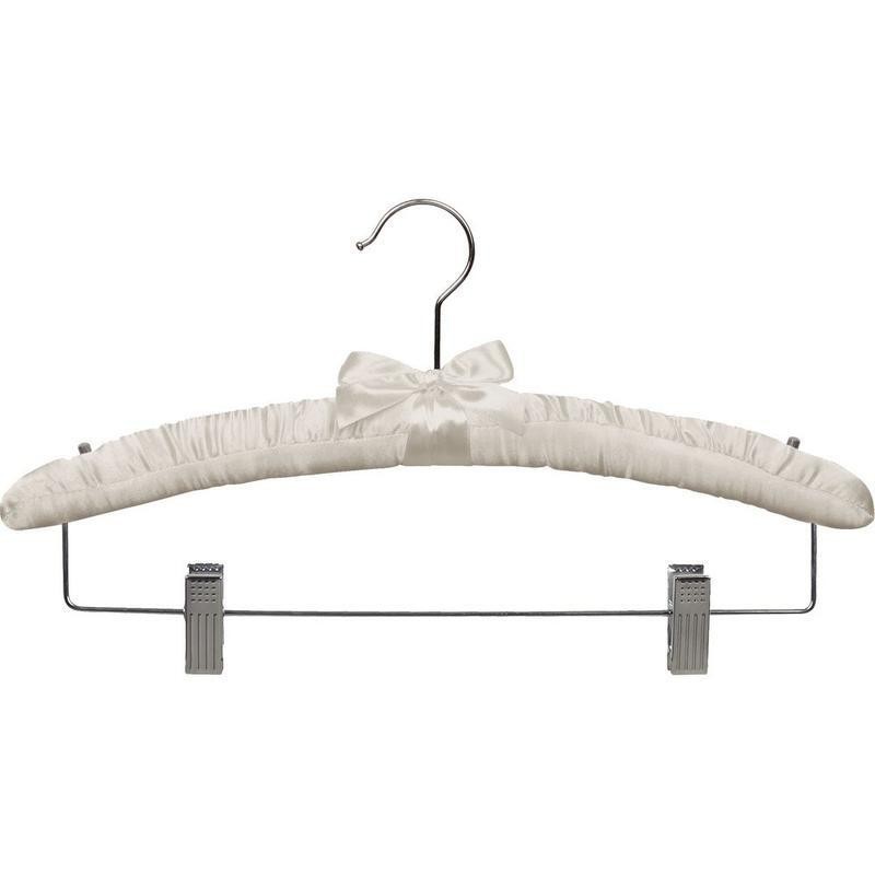 Satin Padded Hangers Box of 12 Polished Chrome Hooks Space Saving Design Other