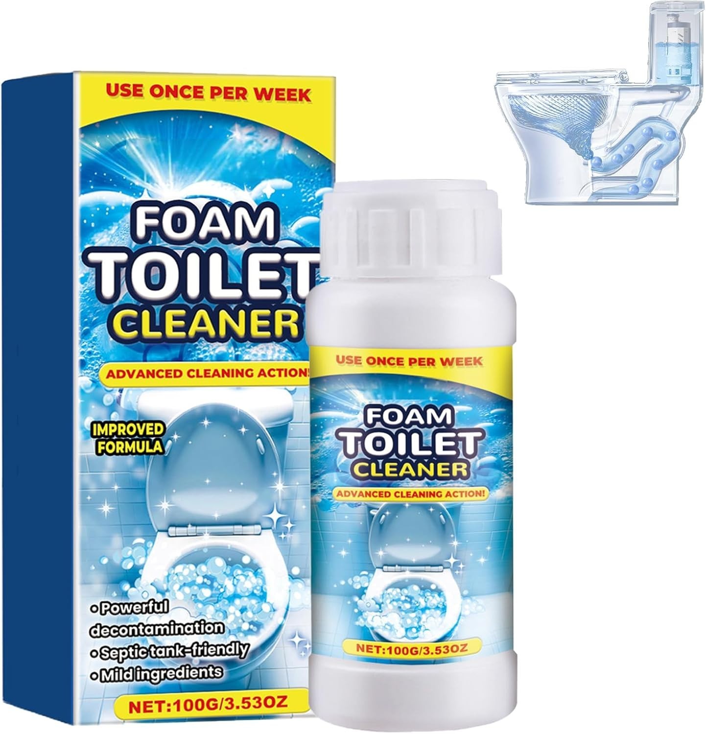 Foam Toilet Cleaner, 2025 NewToilet BowlCleaner, Advanced Toilet Cleaner for …