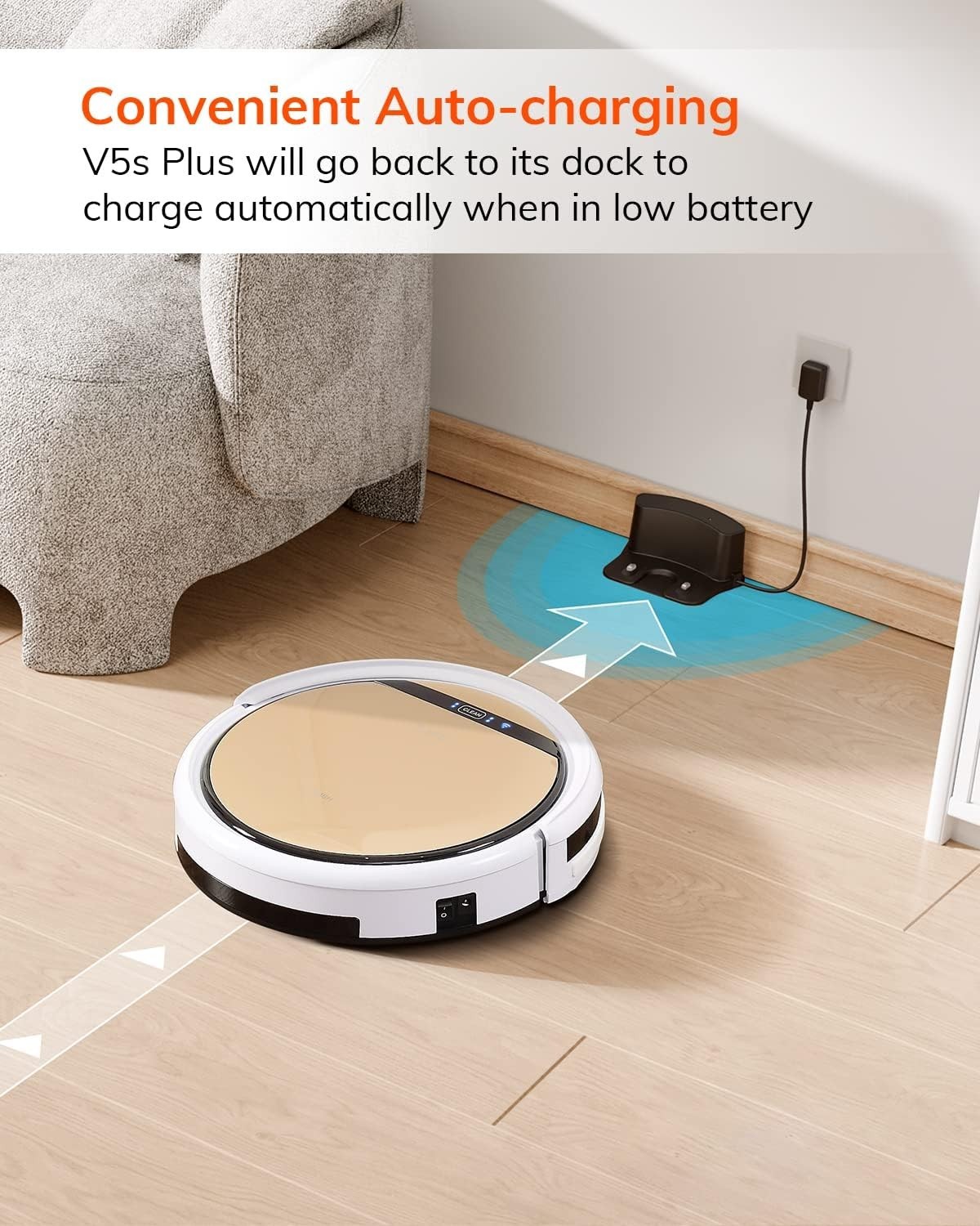 High-Efficiency V5s Plus Robot Mop & Vacuum – Ideal for Hard Floors & Carpets