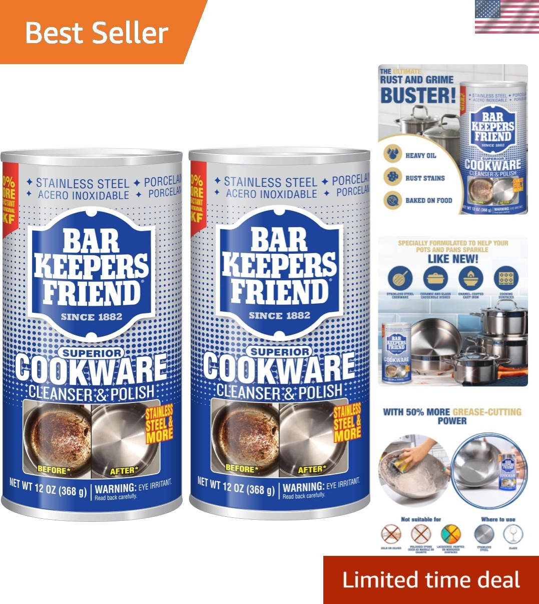 Cookware Cleanser & Polish 2 x 12 oz Stainless Steel Cleaner & Degreaser for …