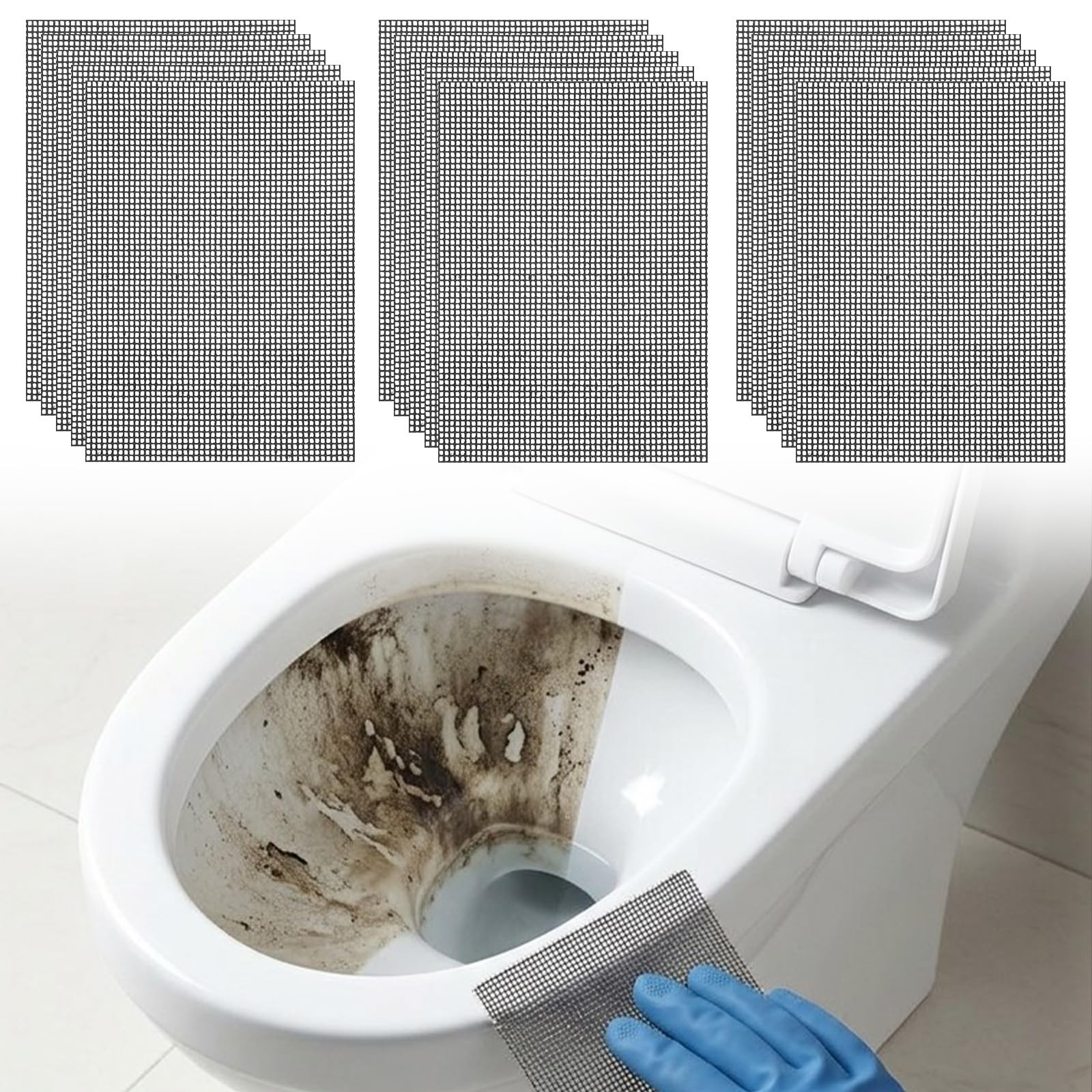 15PCS Cleaning Screens for Toilets, 5.5×4 Inch Flexible Mesh Pads Bowl Screen…