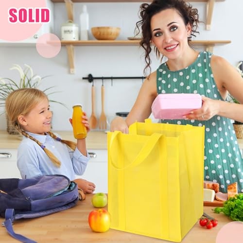 12 Pack Large Reusable Grocery Bags Heavy Duty Nonwoven Fabric 40 lbs