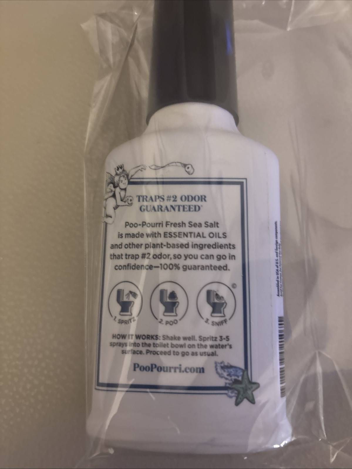 2 Pk POO-POURRI -FRESH SEA SALT -BEFORE YOU GO TOILET SPRAY NO ODOR 4OZ 100 ML