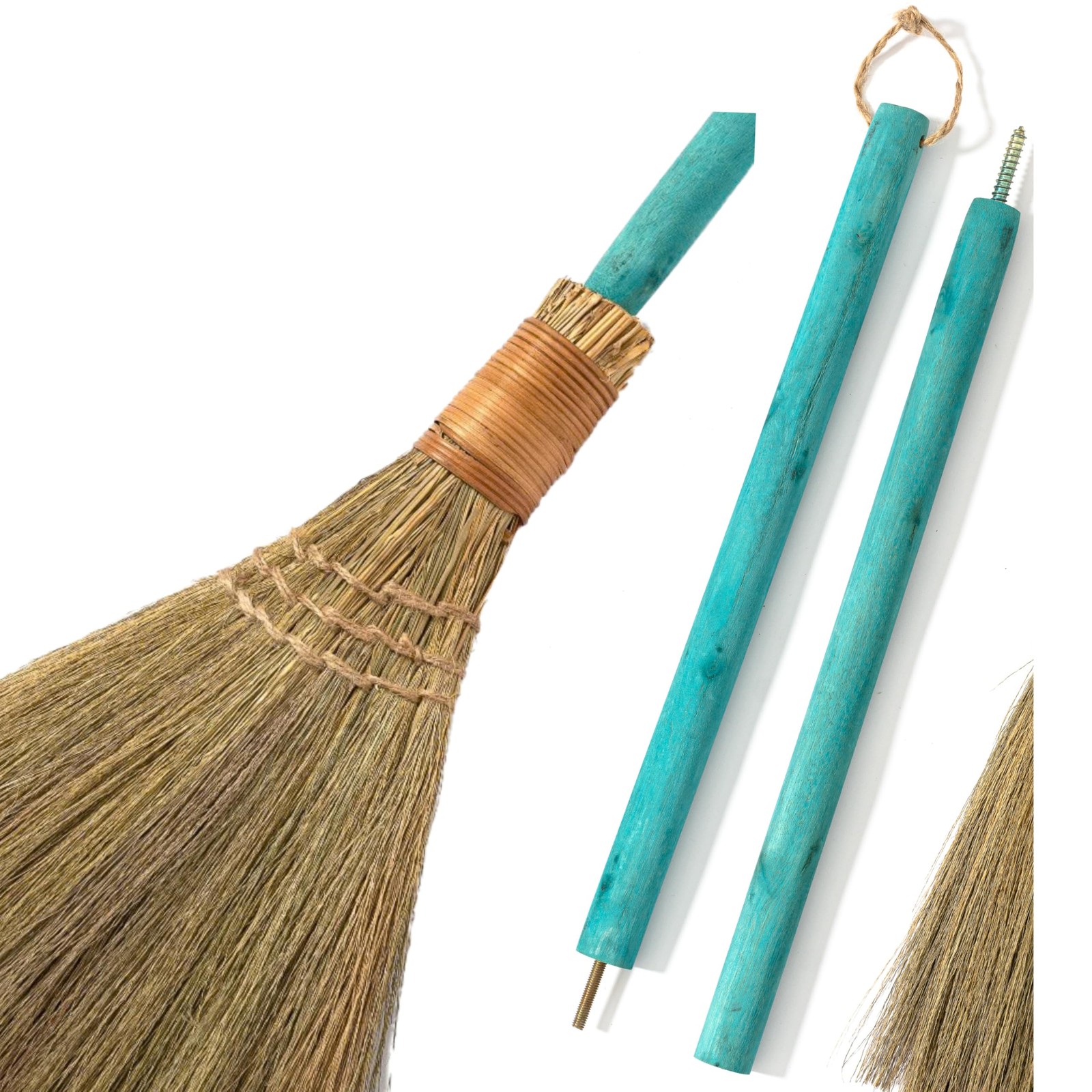 TTS For Home – Vietnamese Straw Soft Broom – Sweeping with Green