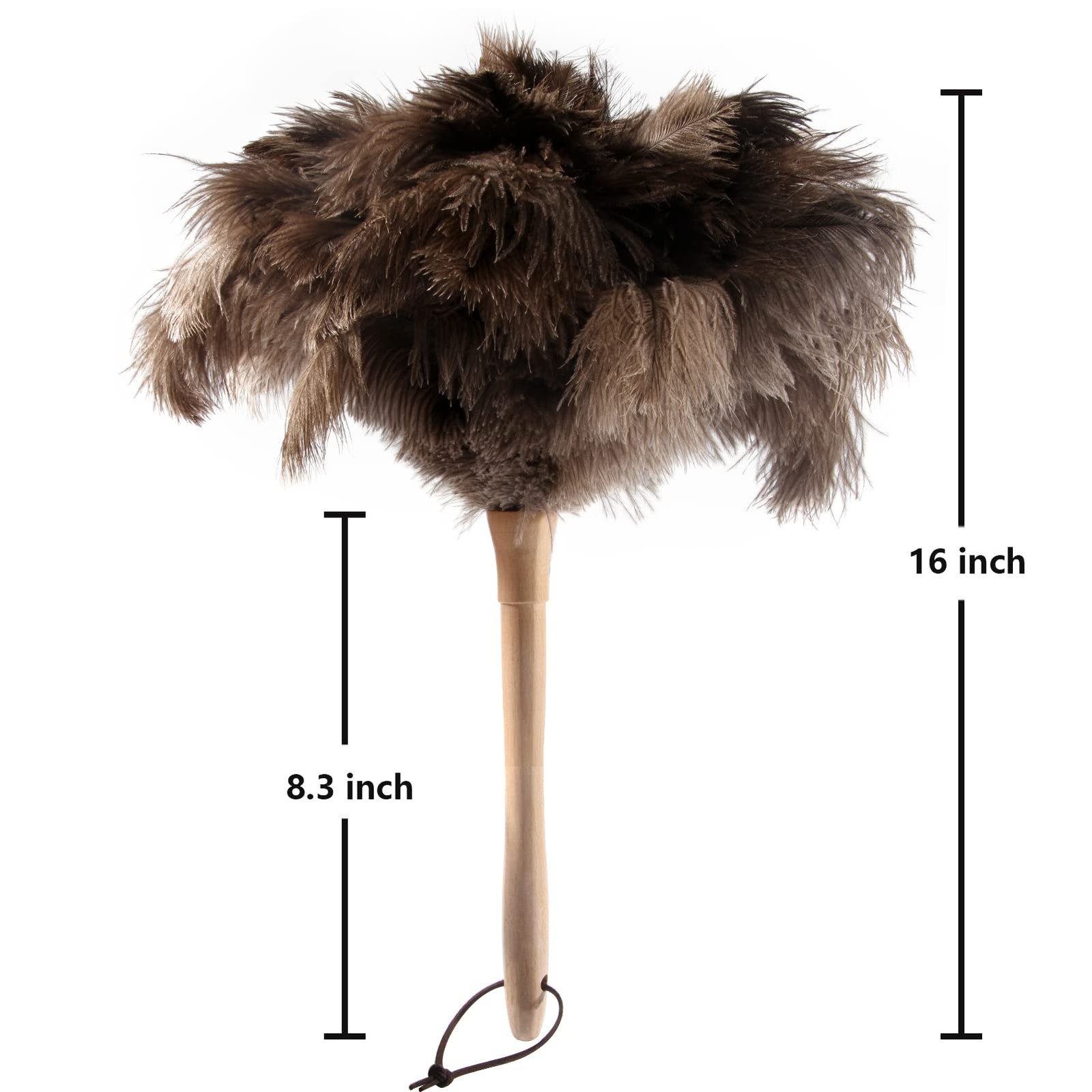 THARAHT 1PCS Ostrich Feather Duster Fluffy Natural 16inch, Model (A)-1pcs