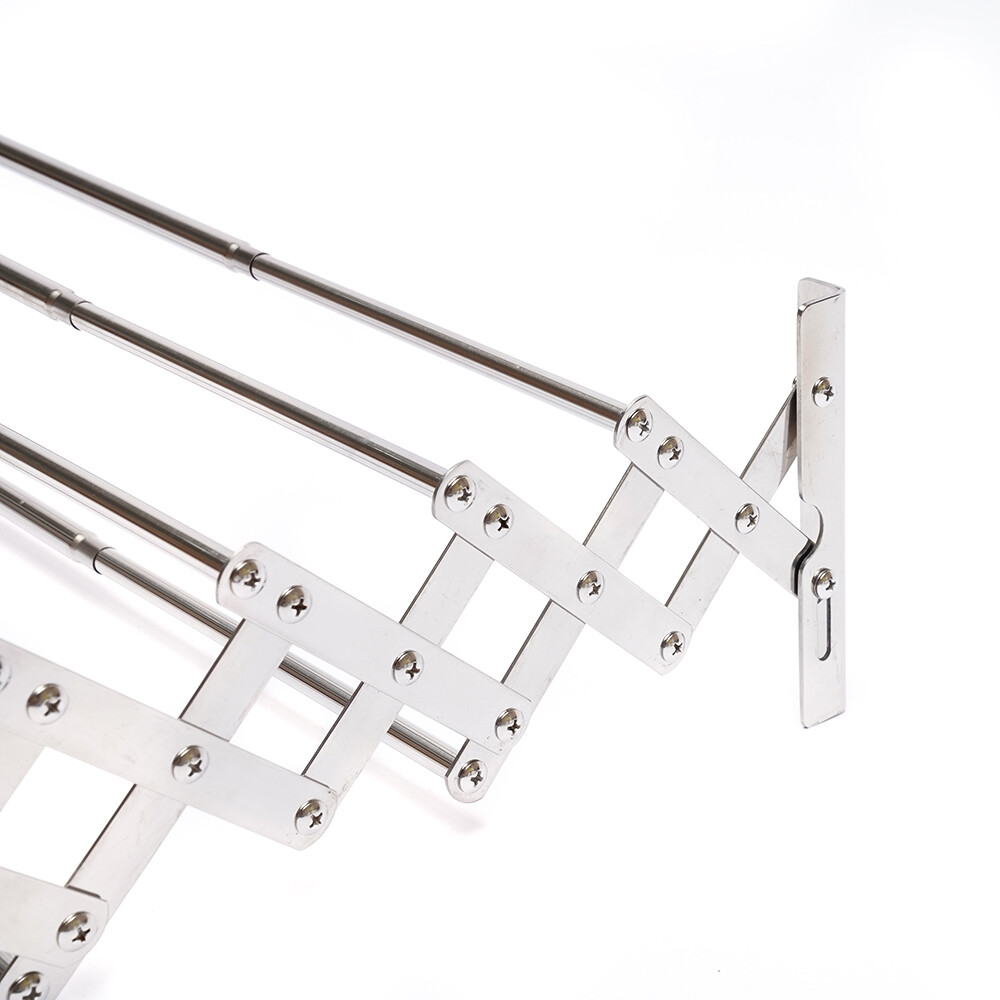 Wall-Mounted Clothes Drying Rack Stainless Steel Retractable Laundry Drying Rack