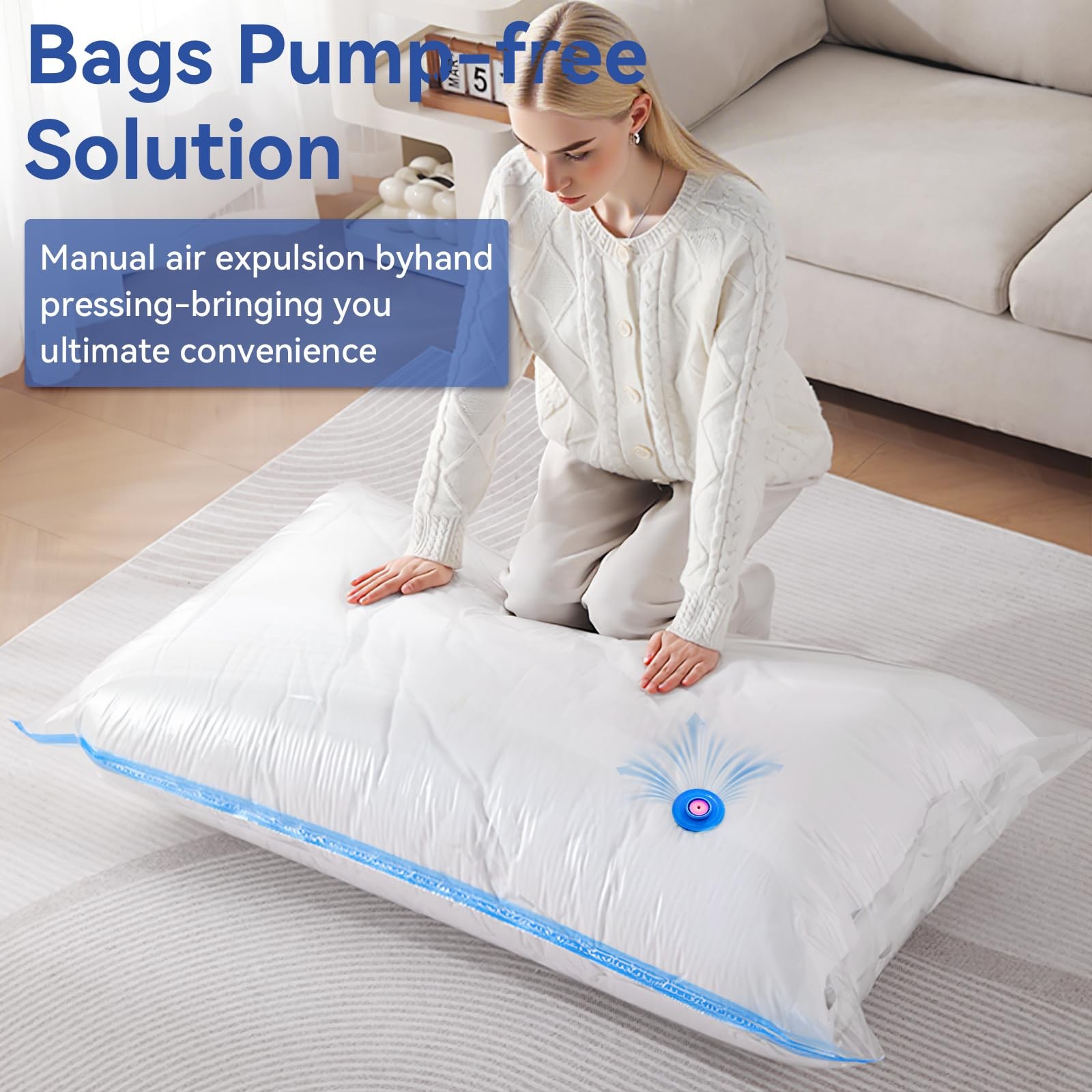 Dexmary 12 Pack Vacuum Seal Bags with Rechargeable Air Pump for Clothing, Vac…